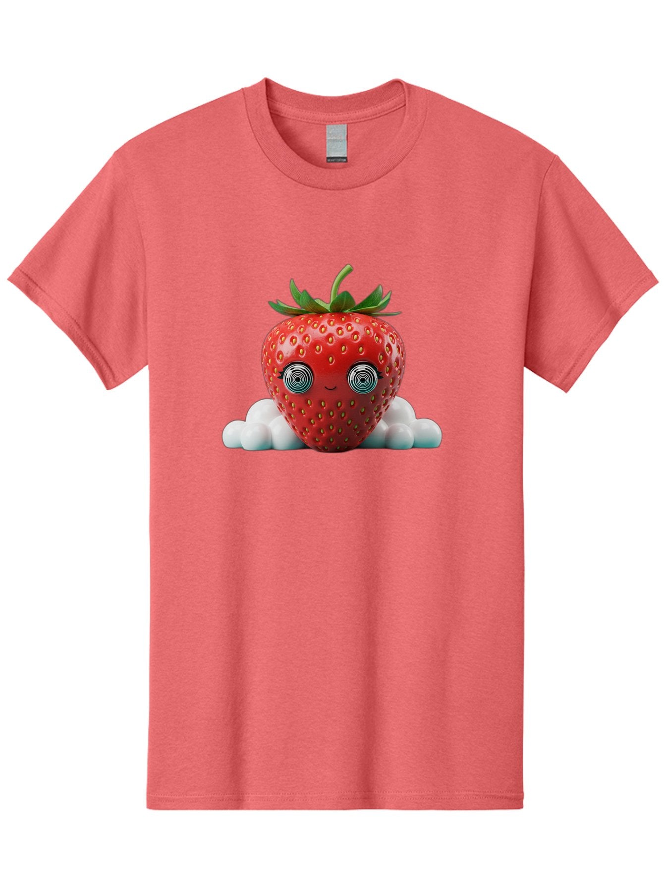 Strawberry-6 Men'S Graphic Tee, 100% Cotton, Comfortable Casual Summer Wear, Machine Washable, Cartoon Strawberry, Spiral Eyes, Cute Character, Sweet Fruit, Playful Design, Quirky Illustration, Fun And Vibrant, Summer Treat, Healthy Snack, Bac469 15
