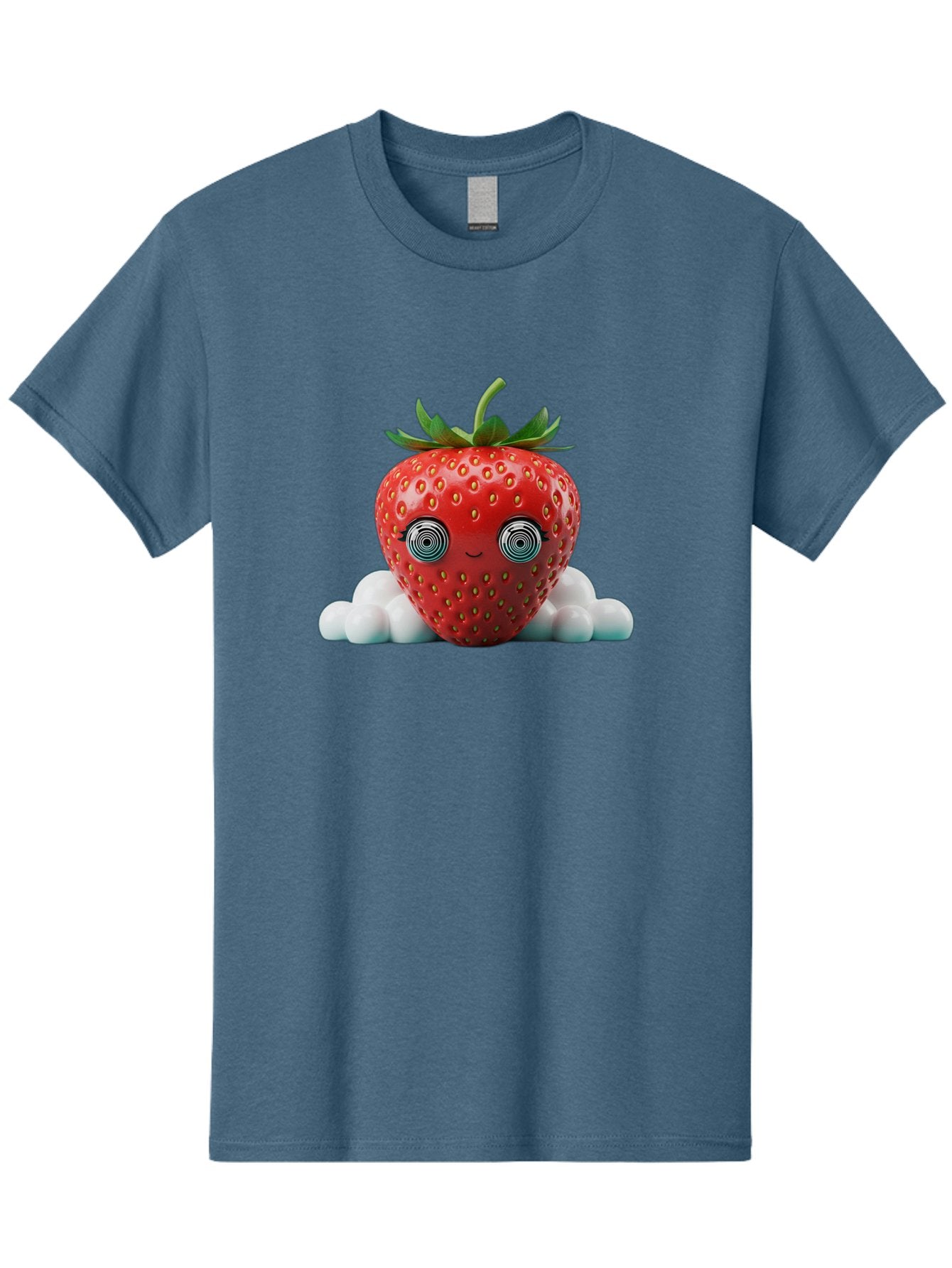 Strawberry-6 Men'S Graphic Tee, 100% Cotton, Comfortable Casual Summer Wear, Machine Washable, Cartoon Strawberry, Spiral Eyes, Cute Character, Sweet Fruit, Playful Design, Quirky Illustration, Fun And Vibrant, Summer Treat, Healthy Snack, Bac469 9