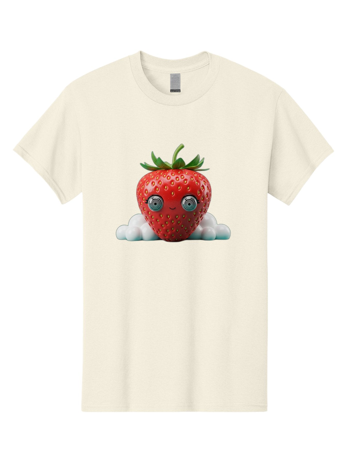 Strawberry-6 Men'S Graphic Tee, 100% Cotton, Comfortable Casual Summer Wear, Machine Washable, Cartoon Strawberry, Spiral Eyes, Cute Character, Sweet Fruit, Playful Design, Quirky Illustration, Fun And Vibrant, Summer Treat, Healthy Snack, Bac469 11