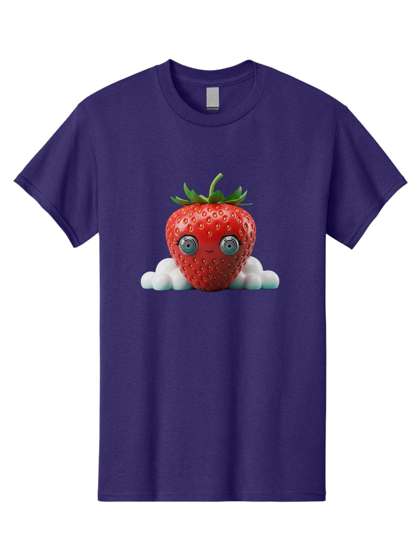 Strawberry-6 Men'S Graphic Tee, 100% Cotton, Comfortable Casual Summer Wear, Machine Washable, Cartoon Strawberry, Spiral Eyes, Cute Character, Sweet Fruit, Playful Design, Quirky Illustration, Fun And Vibrant, Summer Treat, Healthy Snack, Bac469 8