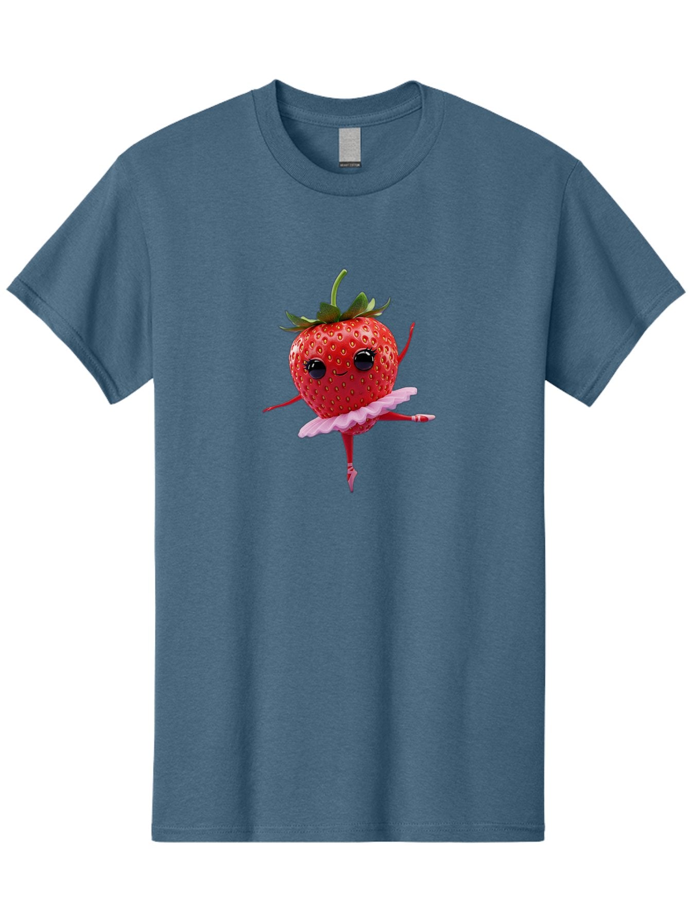 Strawberry-Ballerina Men'S Graphic Tee, 100% Cotton, Comfortable Casual Summer Wear, Machine Washable, Smiling Strawberry, Ballerina Strawberry, Dancing Fruit, Pink Tutu, Cartoon Character, Cute Illustration, Playful Design, Whimsical Art Bac471 14