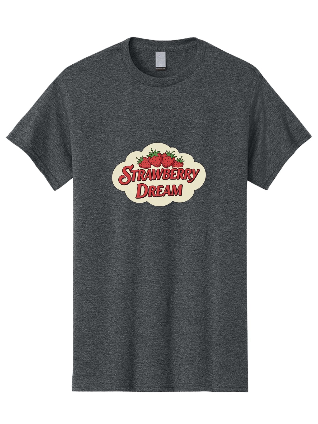 Strawberry-Dream Men'S Graphic Tee, 100% Cotton, Comfortable Casual Summer Wear, Machine Washable, Strawberry Theme, Dreamy Vibe, Red Strawberries, Sweet Treats, Fruit Logo, Cartoon Style, Whimsical Design, Vintage Feel, Summery Atmosphere, Bac475 12