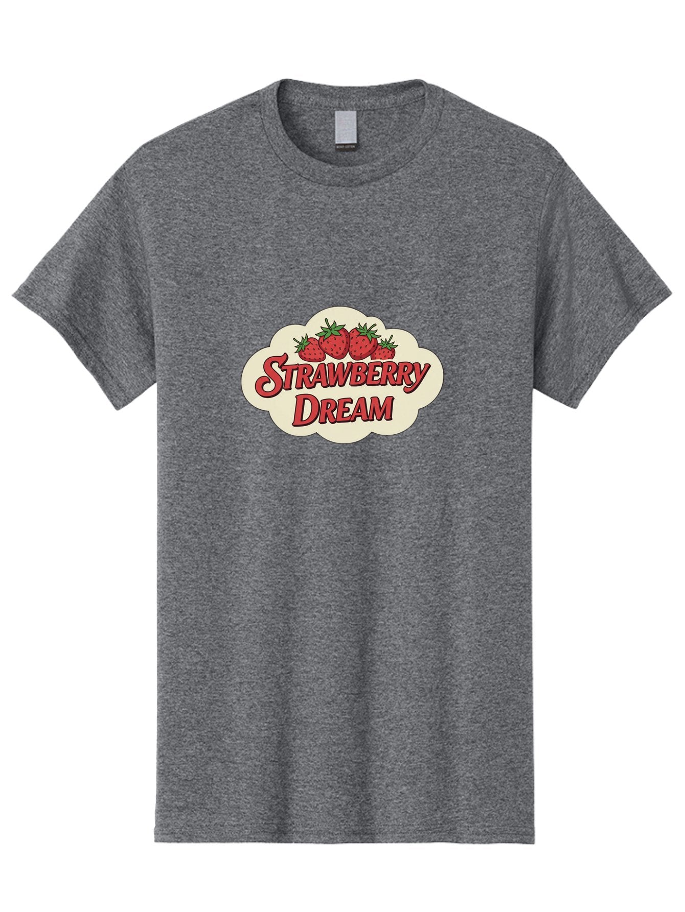 Strawberry-Dream Men'S Graphic Tee, 100% Cotton, Comfortable Casual Summer Wear, Machine Washable, Strawberry Theme, Dreamy Vibe, Red Strawberries, Sweet Treats, Fruit Logo, Cartoon Style, Whimsical Design, Vintage Feel, Summery Atmosphere, Bac475 13