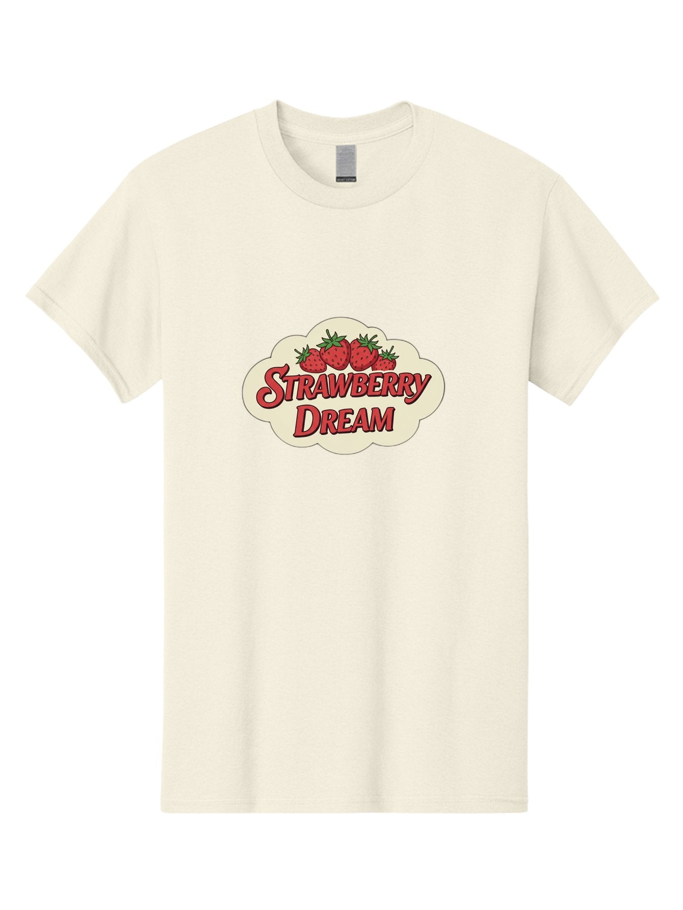 Strawberry-Dream Men'S Graphic Tee, 100% Cotton, Comfortable Casual Summer Wear, Machine Washable, Strawberry Theme, Dreamy Vibe, Red Strawberries, Sweet Treats, Fruit Logo, Cartoon Style, Whimsical Design, Vintage Feel, Summery Atmosphere, Bac475 6