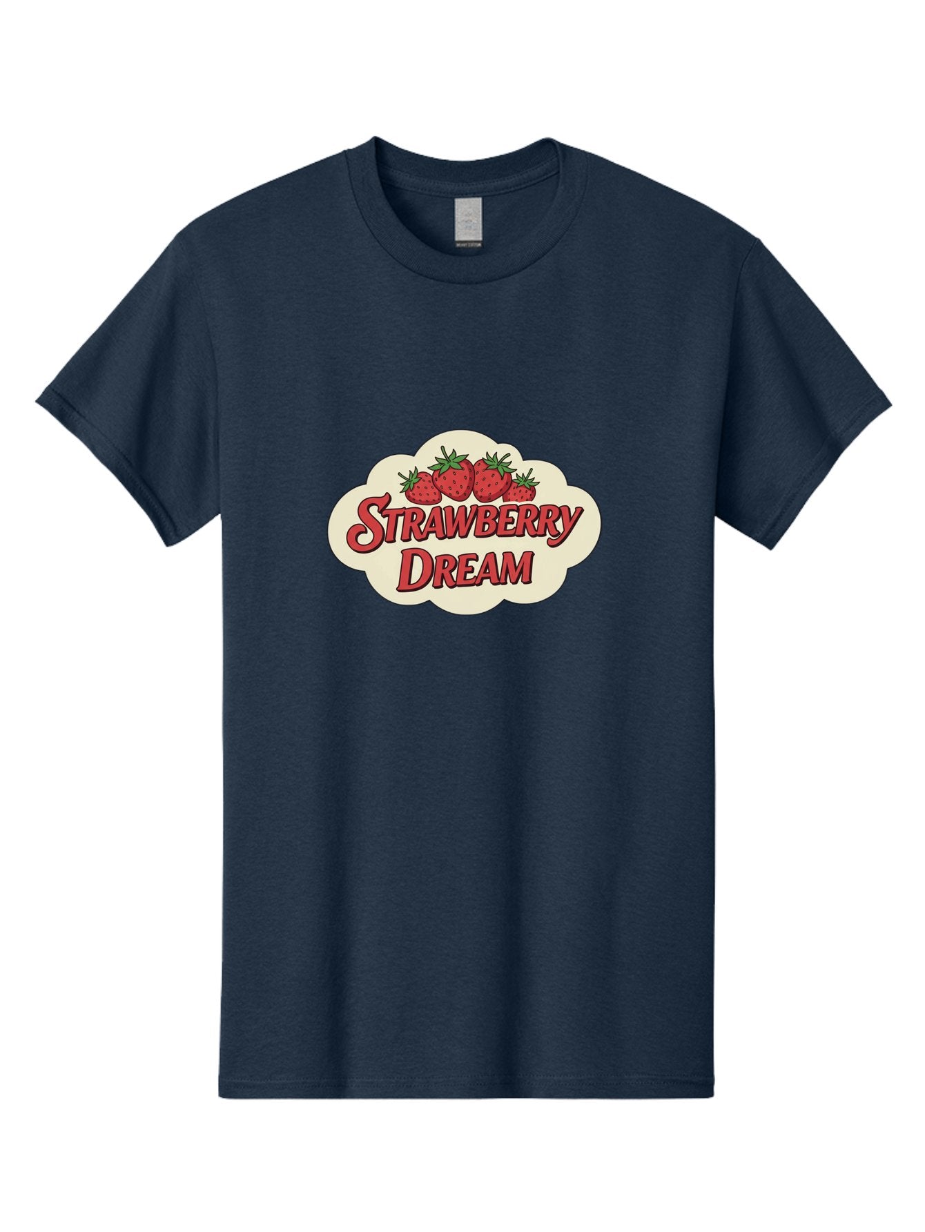 Strawberry-Dream Men'S Graphic Tee, 100% Cotton, Comfortable Casual Summer Wear, Machine Washable, Strawberry Theme, Dreamy Vibe, Red Strawberries, Sweet Treats, Fruit Logo, Cartoon Style, Whimsical Design, Vintage Feel, Summery Atmosphere, Bac475 8