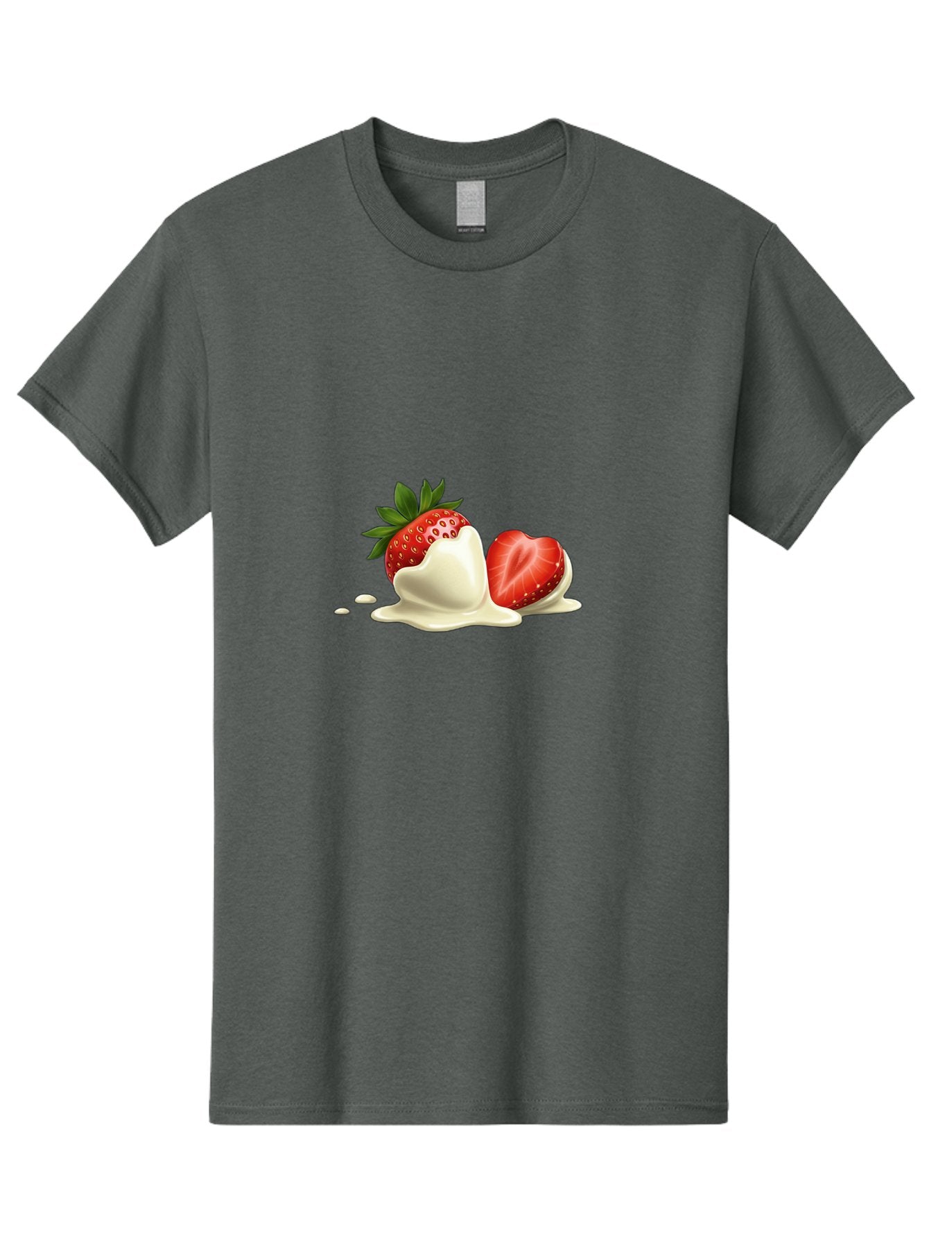 Strawberry-Ice-Cream Men'S Graphic Tee, 100% Cotton, Comfortable Casual Summer Wear, Machine Washable, Strawberry Dessert, Vanilla Ice Cream, Sweet Treat, Fresh Strawberry, Creamy Texture, Indulgent Delight, Summertime Snack Bac477 5