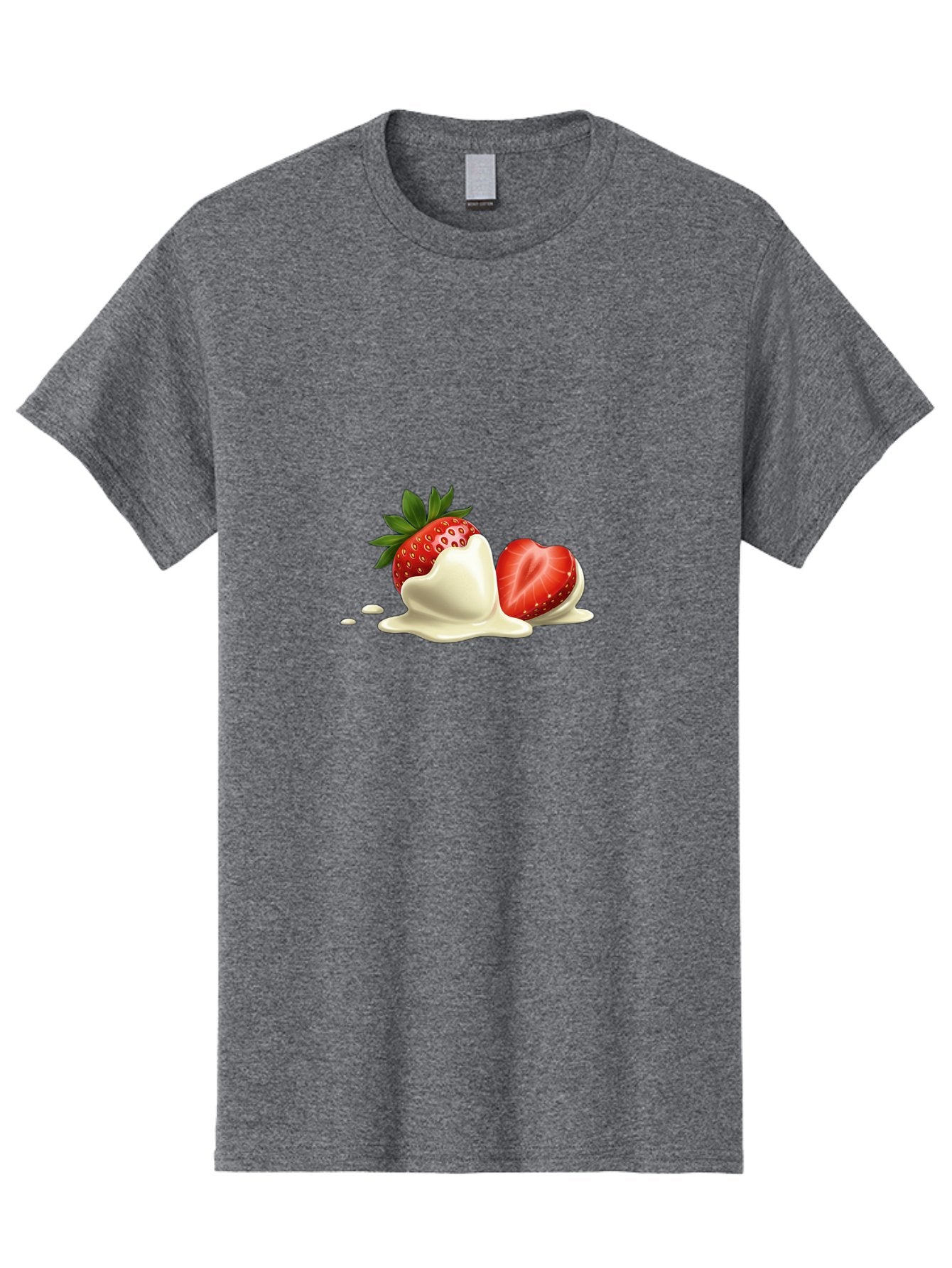 Strawberry-Ice-Cream Men'S Graphic Tee, 100% Cotton, Comfortable Casual Summer Wear, Machine Washable, Strawberry Dessert, Vanilla Ice Cream, Sweet Treat, Fresh Strawberry, Creamy Texture, Indulgent Delight, Summertime Snack Bac477 15