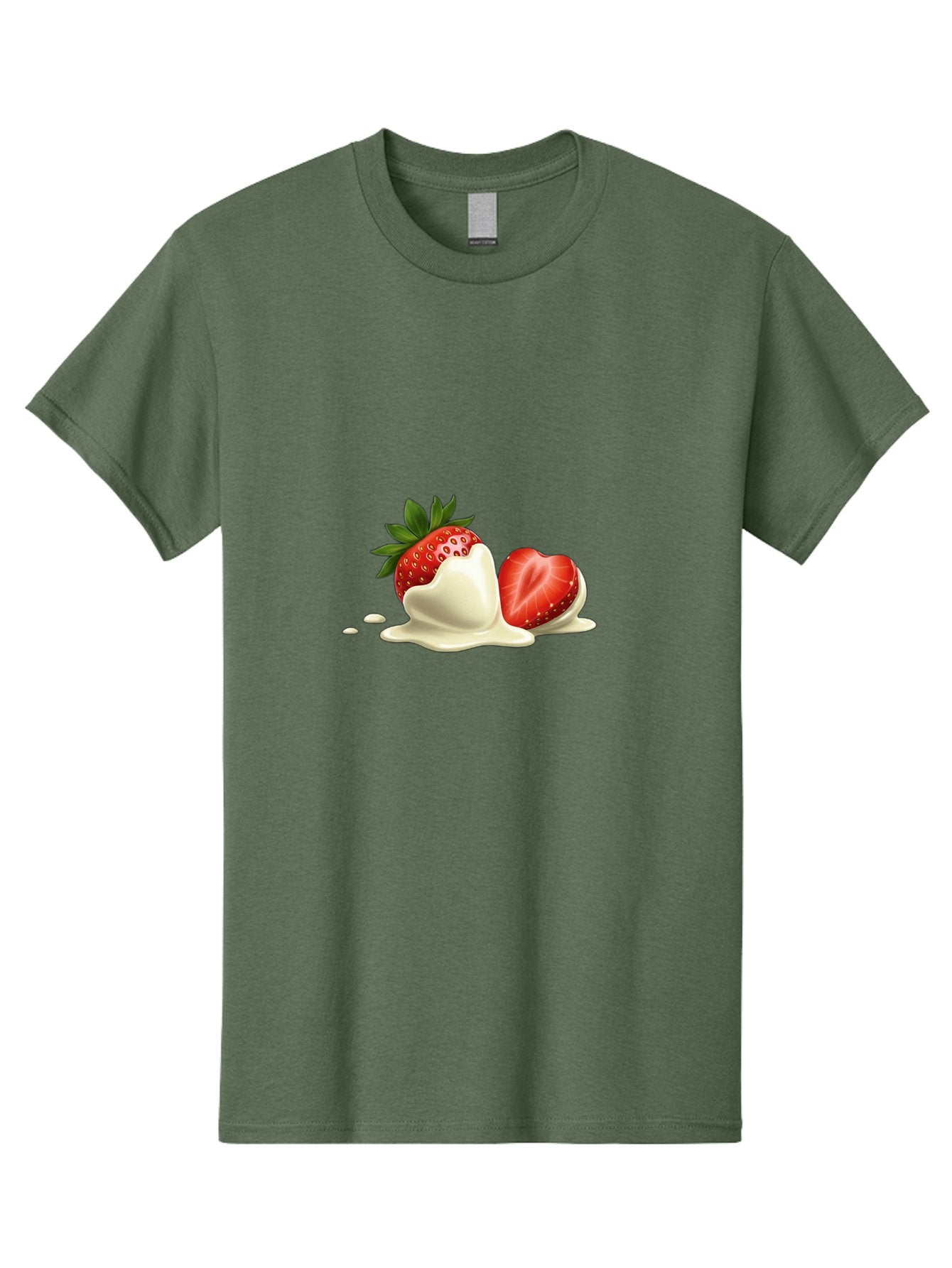 Strawberry-Ice-Cream Men'S Graphic Tee, 100% Cotton, Comfortable Casual Summer Wear, Machine Washable, Strawberry Dessert, Vanilla Ice Cream, Sweet Treat, Fresh Strawberry, Creamy Texture, Indulgent Delight, Summertime Snack Bac477 8