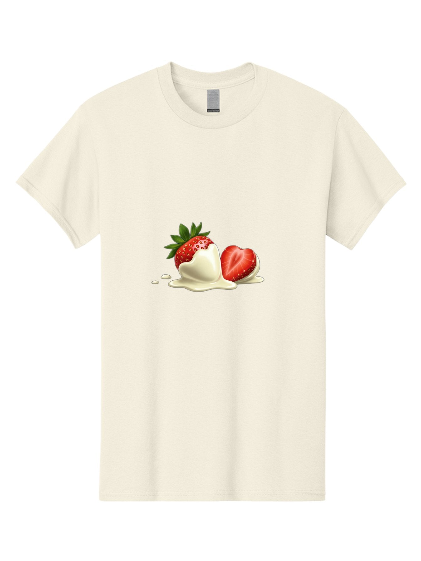 Strawberry-Ice-Cream Men'S Graphic Tee, 100% Cotton, Comfortable Casual Summer Wear, Machine Washable, Strawberry Dessert, Vanilla Ice Cream, Sweet Treat, Fresh Strawberry, Creamy Texture, Indulgent Delight, Summertime Snack Bac477 6