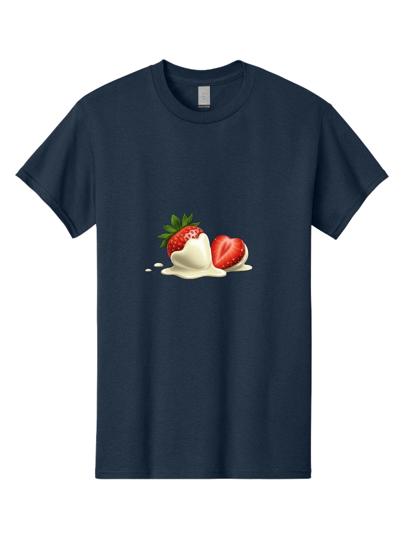 Strawberry-Ice-Cream Men'S Graphic Tee, 100% Cotton, Comfortable Casual Summer Wear, Machine Washable, Strawberry Dessert, Vanilla Ice Cream, Sweet Treat, Fresh Strawberry, Creamy Texture, Indulgent Delight, Summertime Snack Bac477 4