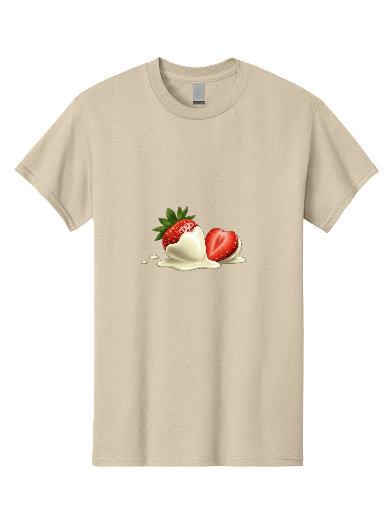Strawberry-Ice-Cream Men'S Graphic Tee, 100% Cotton, Comfortable Casual Summer Wear, Machine Washable, Strawberry Dessert, Vanilla Ice Cream, Sweet Treat, Fresh Strawberry, Creamy Texture, Indulgent Delight, Summertime Snack Bac477 11