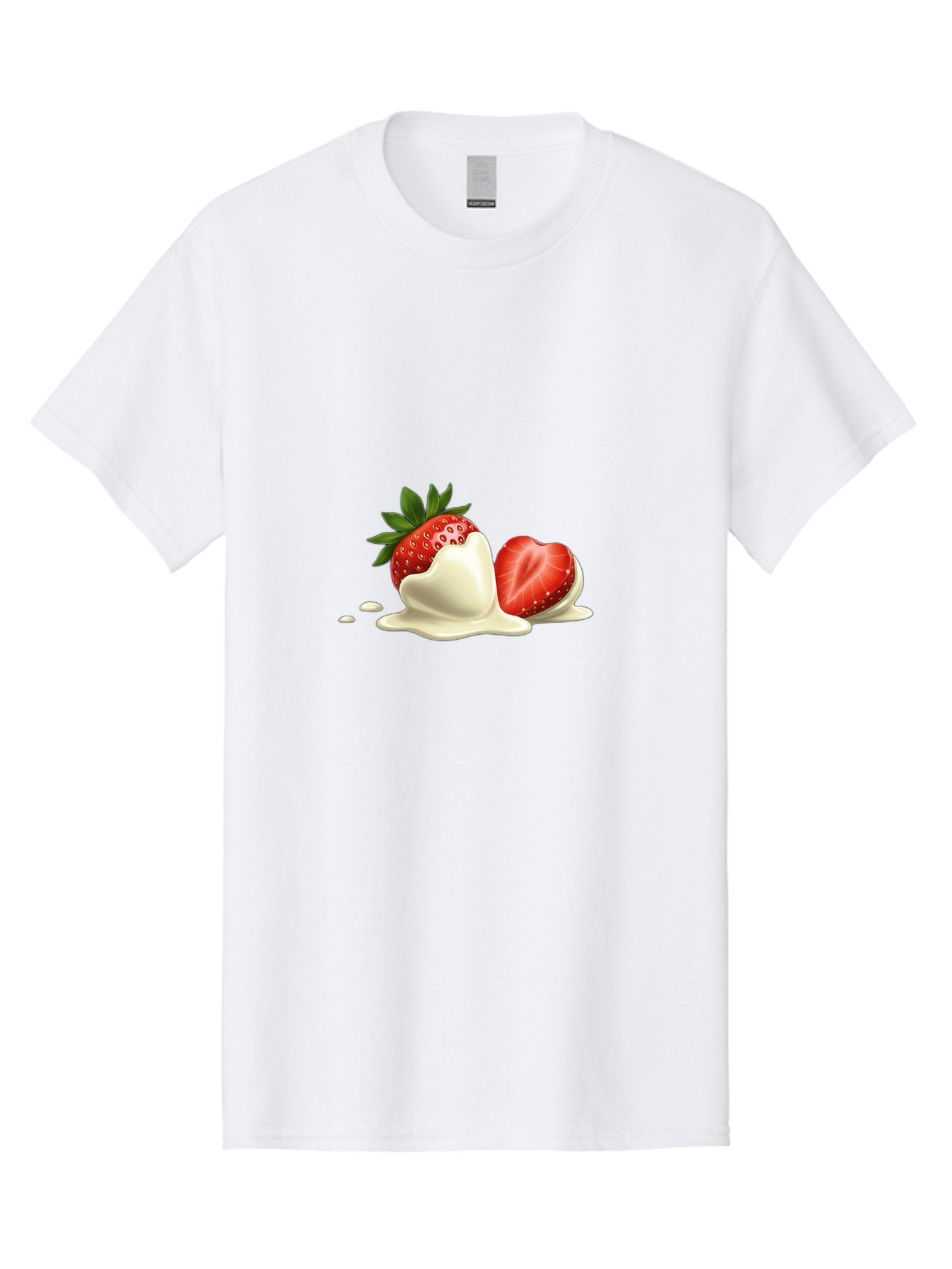 Strawberry-Ice-Cream Men'S Graphic Tee, 100% Cotton, Comfortable Casual Summer Wear, Machine Washable, Strawberry Dessert, Vanilla Ice Cream, Sweet Treat, Fresh Strawberry, Creamy Texture, Indulgent Delight, Summertime Snack Bac477