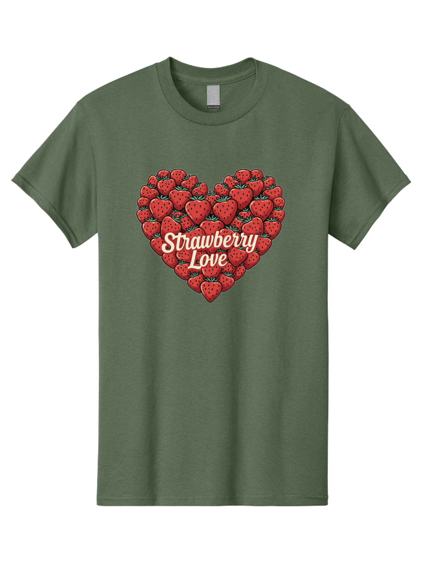 Strawberry-Love Men'S Graphic Tee, 100% Cotton, Comfortable Casual Summer Wear, Machine Washable, Strawberry Heart, Fruit Love, Red Strawberries, Sweet Treats, Tasty Fruits, Summer Fruits, Heart-Shaped Strawberries, Strawberry Graphics Bac479 13