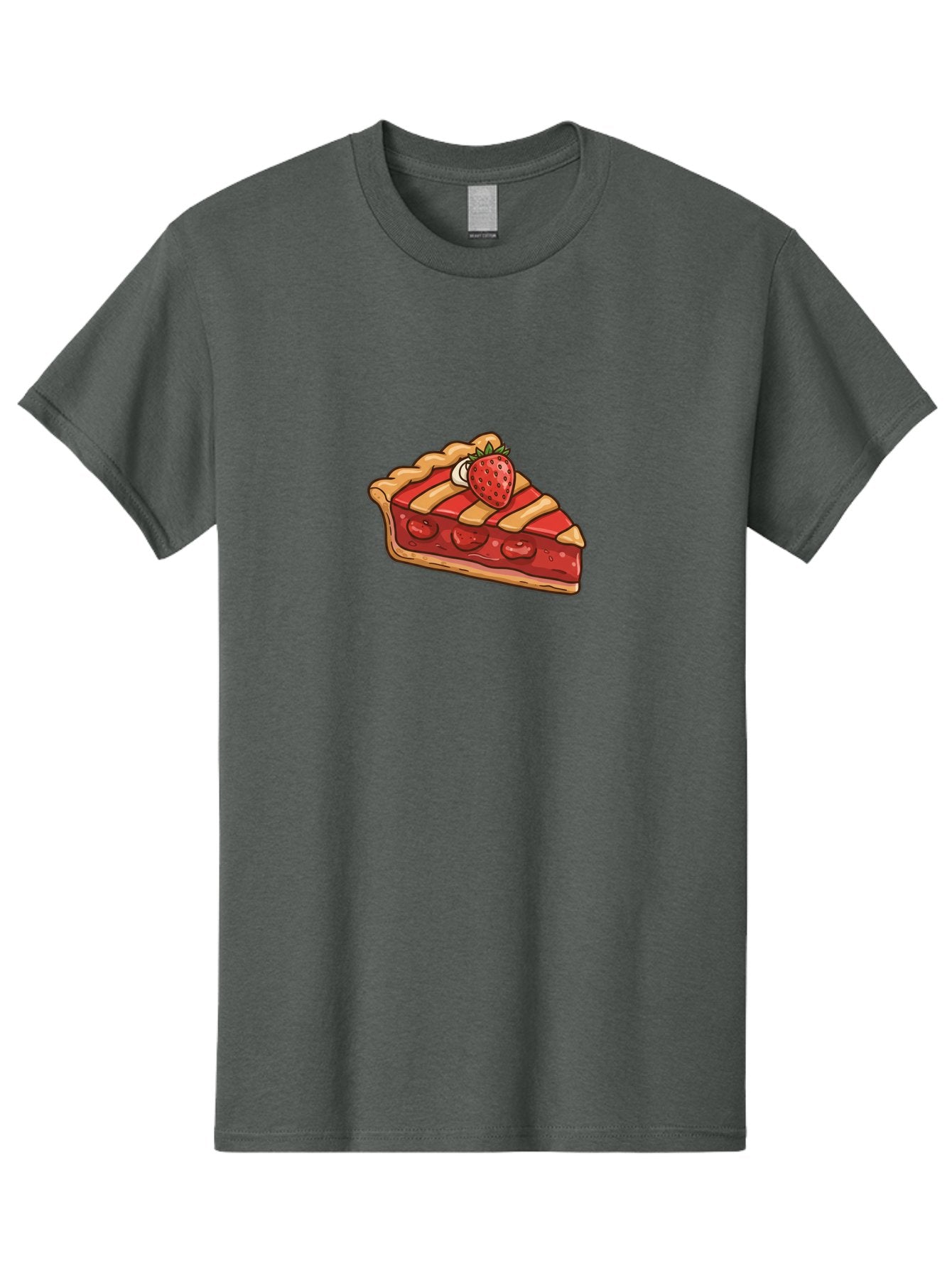 Strawberry-Pie-Slice Men'S Graphic Tee, 100% Cotton, Comfortable Casual Summer Wear, Machine Washable, Strawberry Pie, Sweet Treat, Dessert, Fruit Filling, Pastry Crust, Strawberry Topping, Sweet Strawberry, Baked Goods, Homemade Pie, Bac481 8