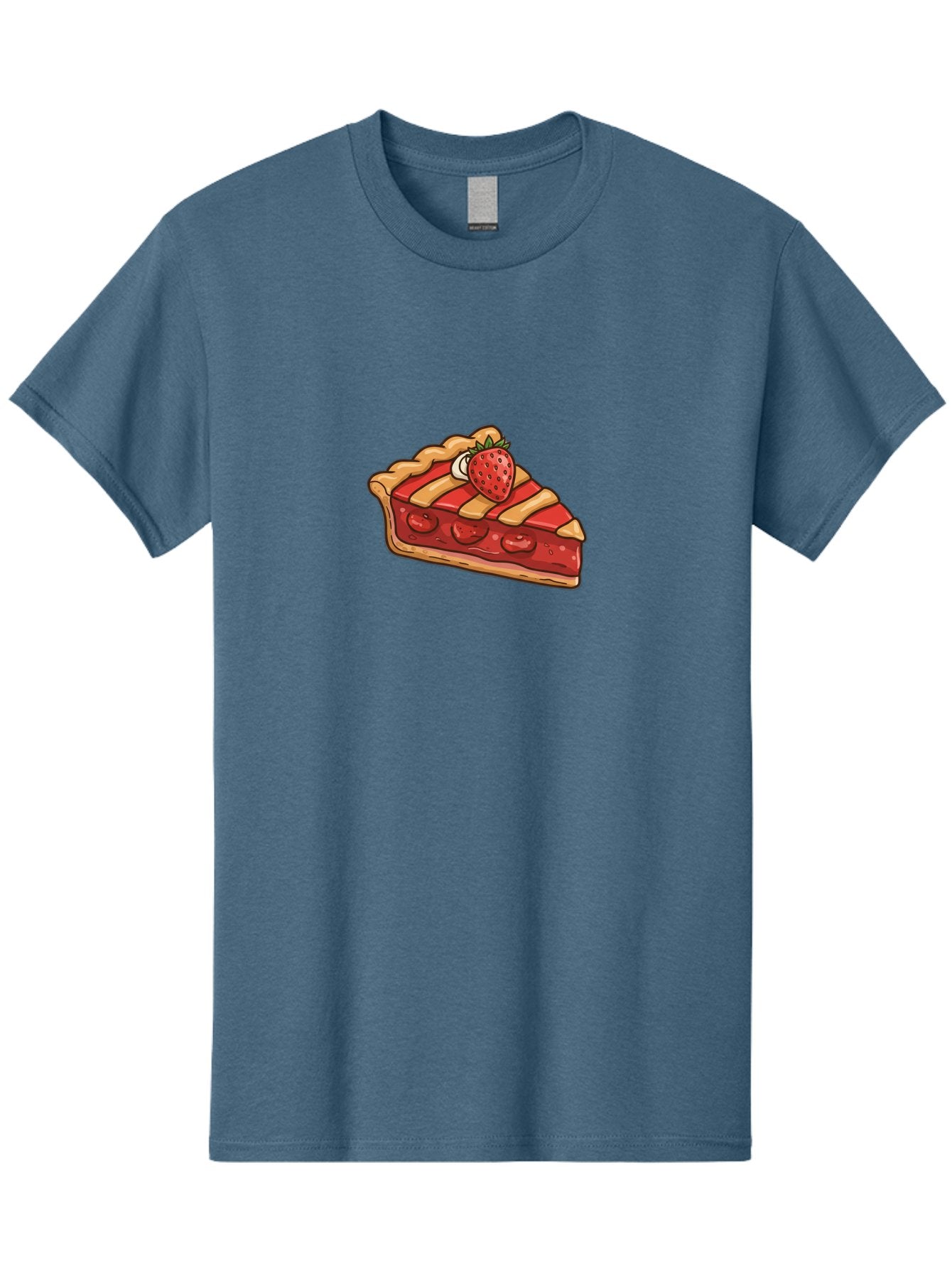 Strawberry-Pie-Slice Men'S Graphic Tee, 100% Cotton, Comfortable Casual Summer Wear, Machine Washable, Strawberry Pie, Sweet Treat, Dessert, Fruit Filling, Pastry Crust, Strawberry Topping, Sweet Strawberry, Baked Goods, Homemade Pie, Bac481 5