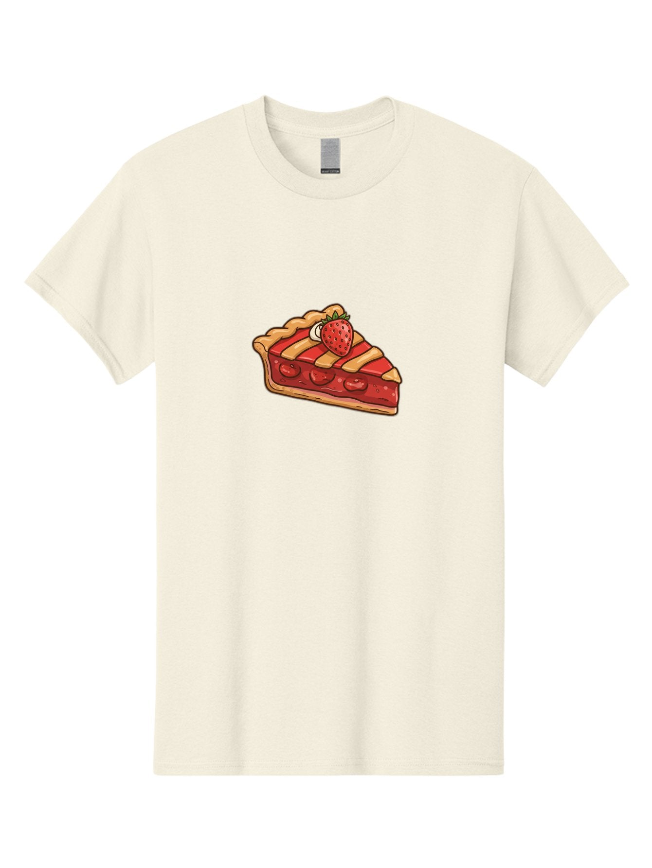 Strawberry-Pie-Slice Men'S Graphic Tee, 100% Cotton, Comfortable Casual Summer Wear, Machine Washable, Strawberry Pie, Sweet Treat, Dessert, Fruit Filling, Pastry Crust, Strawberry Topping, Sweet Strawberry, Baked Goods, Homemade Pie, Bac481 9