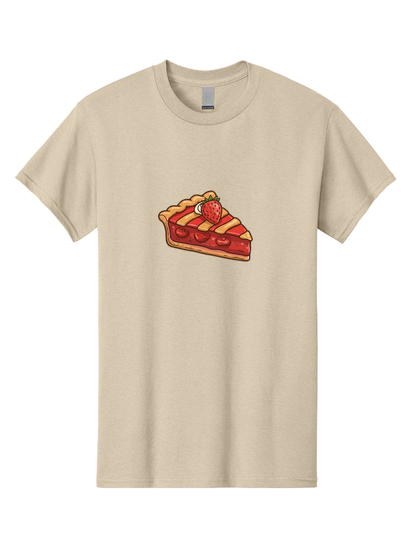 Strawberry-Pie-Slice Men'S Graphic Tee, 100% Cotton, Comfortable Casual Summer Wear, Machine Washable, Strawberry Pie, Sweet Treat, Dessert, Fruit Filling, Pastry Crust, Strawberry Topping, Sweet Strawberry, Baked Goods, Homemade Pie, Bac481 7