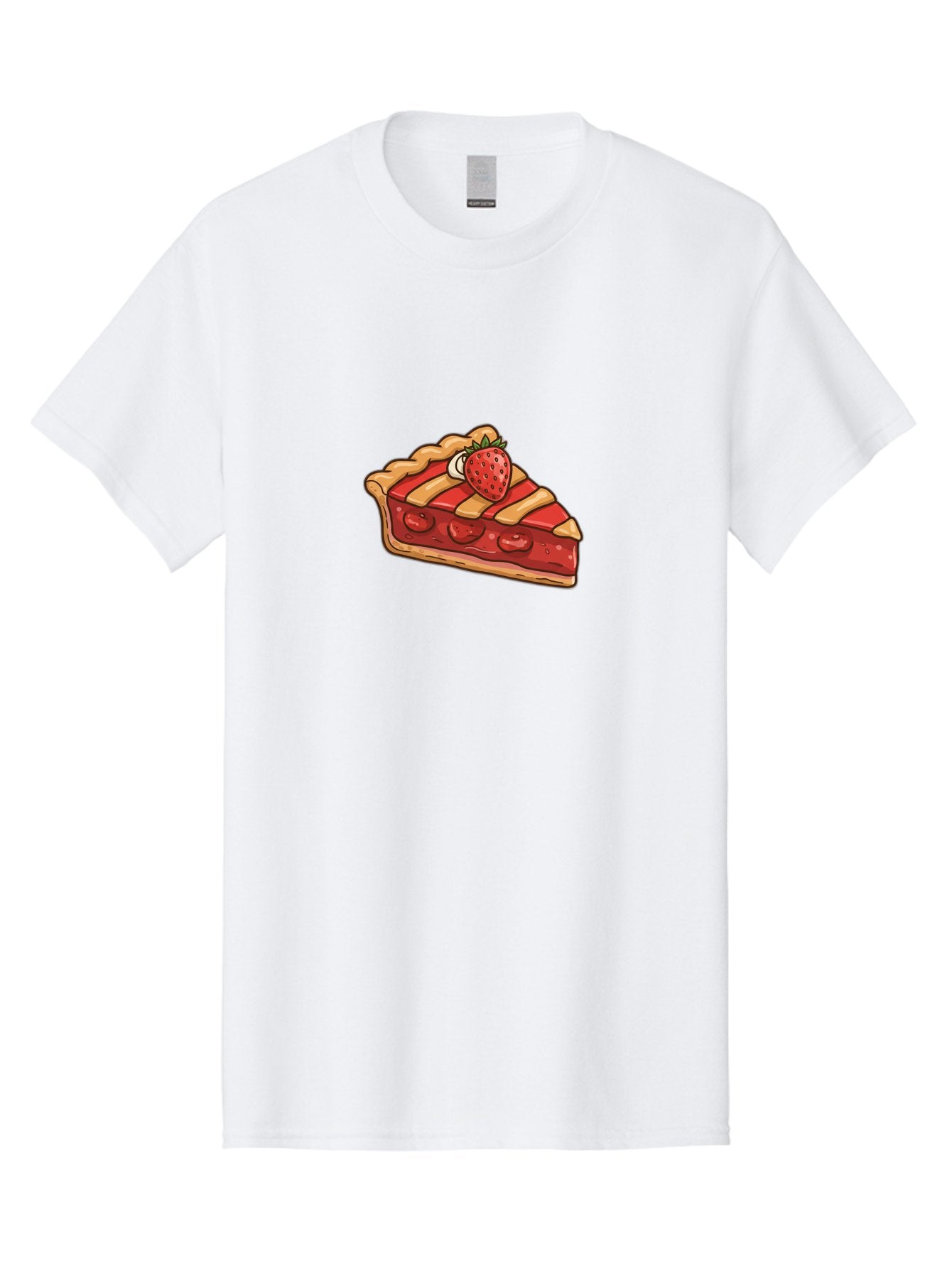 Strawberry-Pie-Slice Men'S Graphic Tee, 100% Cotton, Comfortable Casual Summer Wear, Machine Washable, Strawberry Pie, Sweet Treat, Dessert, Fruit Filling, Pastry Crust, Strawberry Topping, Sweet Strawberry, Baked Goods, Homemade Pie, Bac481 4