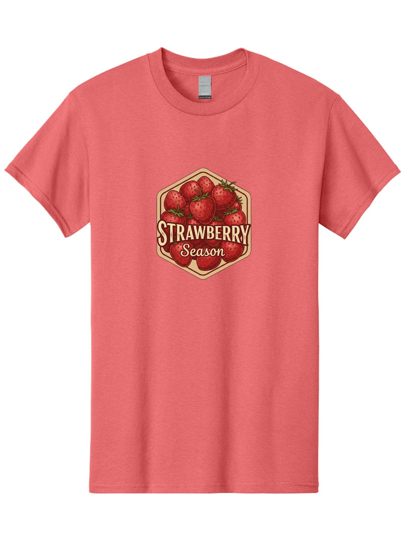 Strawberry-Season Men'S Graphic Tee, 100% Cotton, Comfortable Casual Summer Wear, Machine Washable, Strawberries, Strawberry Season, Fresh Fruit, Juicy Strawberries, Sweet Treats, Seasonal Produce, Summer Fruits, Vintage Label, Vintage Style Bac484 11
