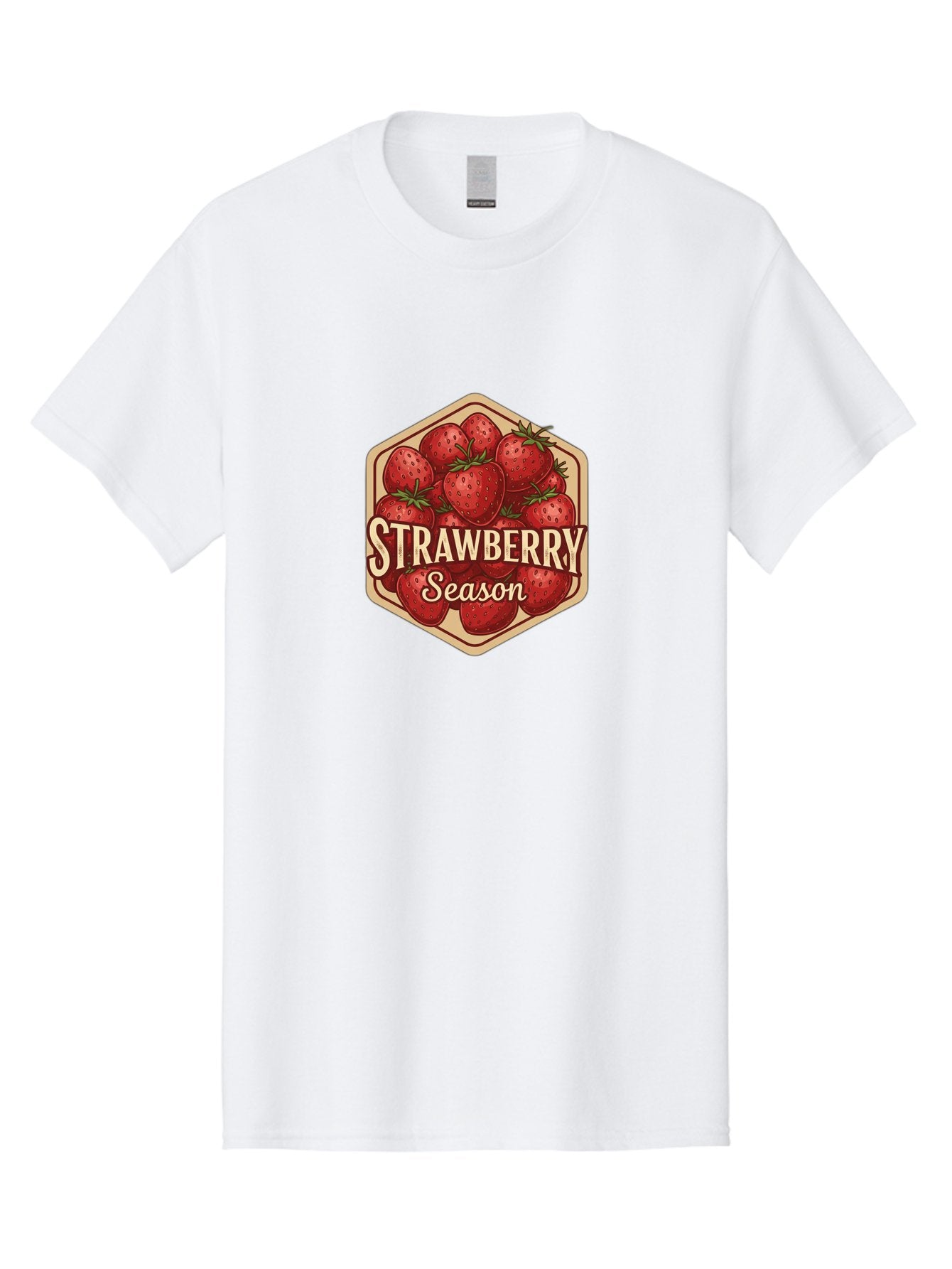 Strawberry-Season Men'S Graphic Tee, 100% Cotton, Comfortable Casual Summer Wear, Machine Washable, Strawberries, Strawberry Season, Fresh Fruit, Juicy Strawberries, Sweet Treats, Seasonal Produce, Summer Fruits, Vintage Label, Vintage Style Bac484 9