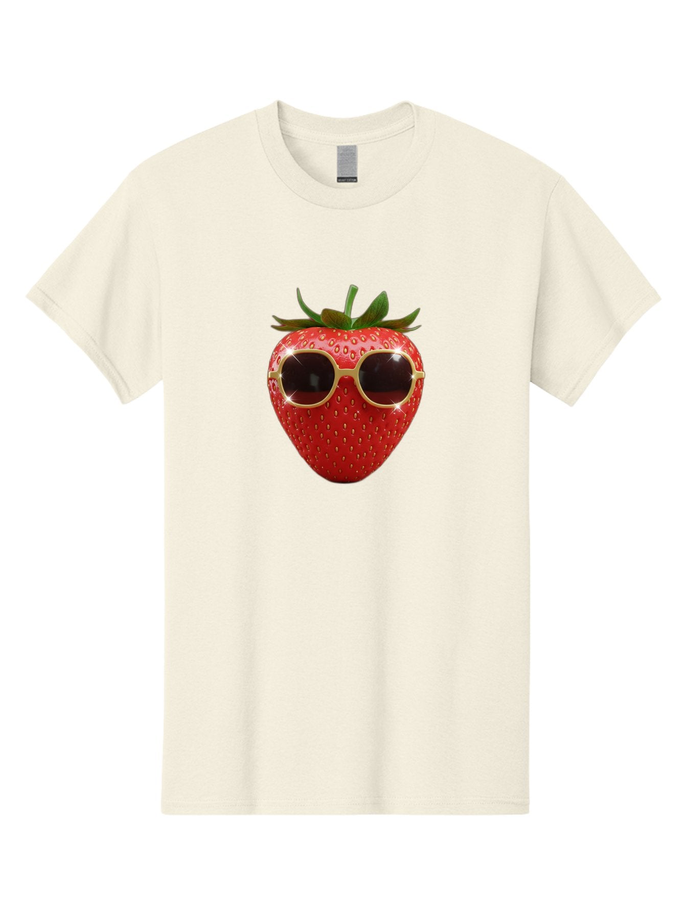 Strawberry-Sunglasses-2 Men'S Graphic Tee, 100% Cotton, Comfortable Casual Summer Wear, Machine Washable, Strawberry Wearing Sunglasses, Funny Fruit, Quirky Character, Red Strawberries, Cool Shades, Fresh Produce, Playful Vibe, Summer Fun Bac487 5