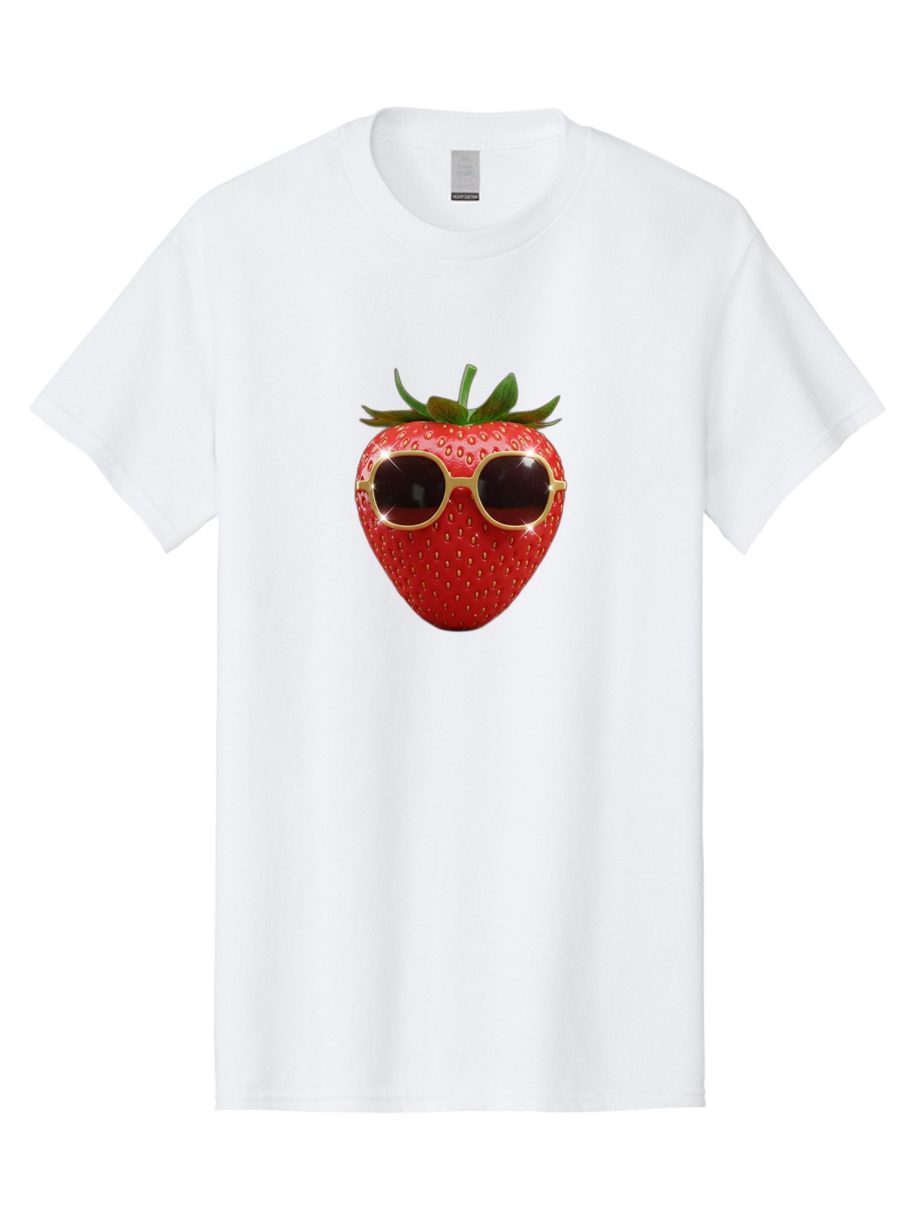 Strawberry-Sunglasses-2 Men'S Graphic Tee, 100% Cotton, Comfortable Casual Summer Wear, Machine Washable, Strawberry Wearing Sunglasses, Funny Fruit, Quirky Character, Red Strawberries, Cool Shades, Fresh Produce, Playful Vibe, Summer Fun Bac487 13