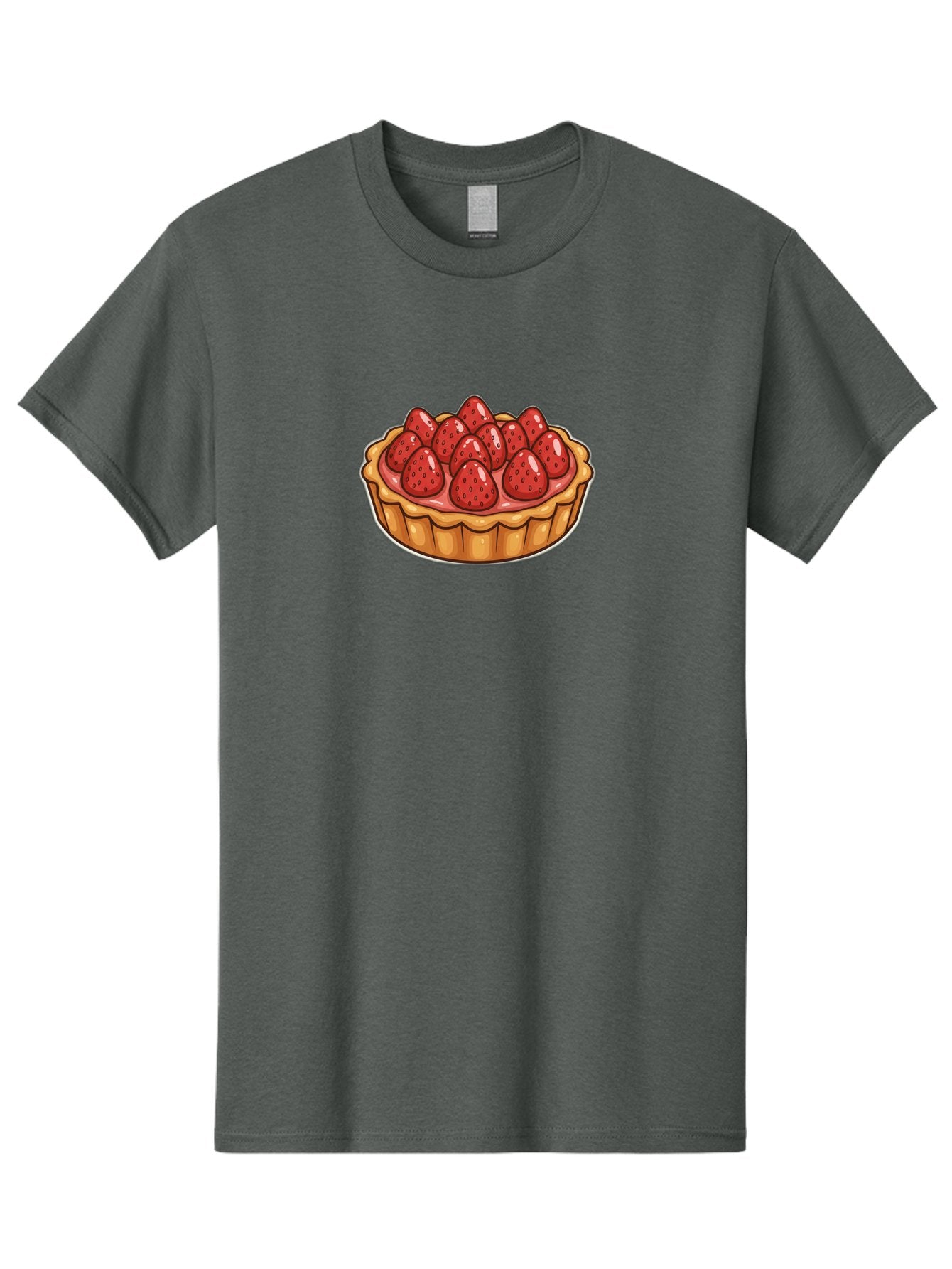 Strawberry-Tart Men'S Graphic Tee, 100% Cotton, Comfortable Casual Summer Wear, Machine Washable, Strawberry Tart, Sweet Dessert, Fresh Strawberries, Pastry Crust, Gourmet Treat, Fruit Tart, Strawberry Topping, Dessert Illustration, Bac490 10