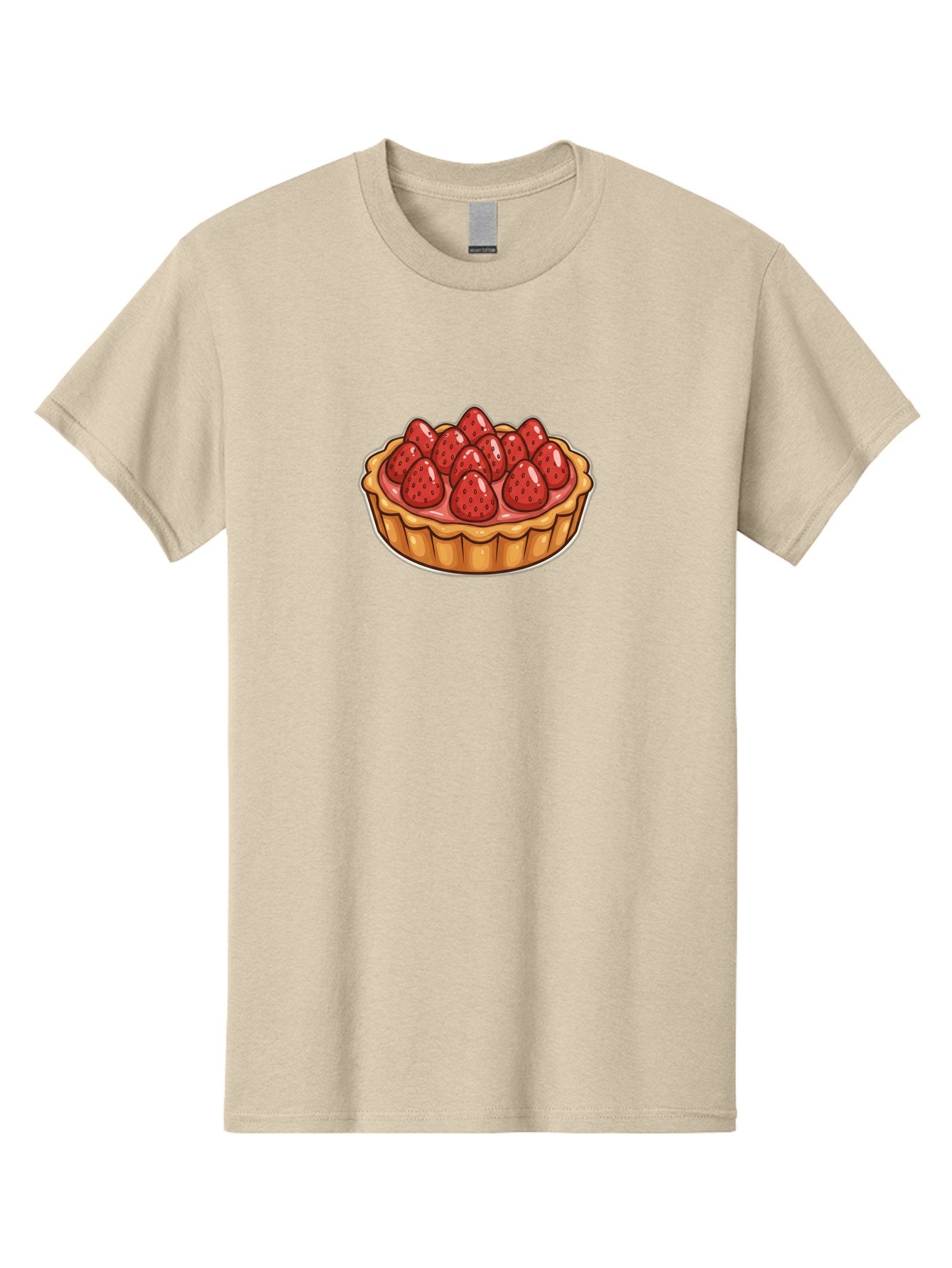 Strawberry-Tart Men'S Graphic Tee, 100% Cotton, Comfortable Casual Summer Wear, Machine Washable, Strawberry Tart, Sweet Dessert, Fresh Strawberries, Pastry Crust, Gourmet Treat, Fruit Tart, Strawberry Topping, Dessert Illustration, Bac490 14
