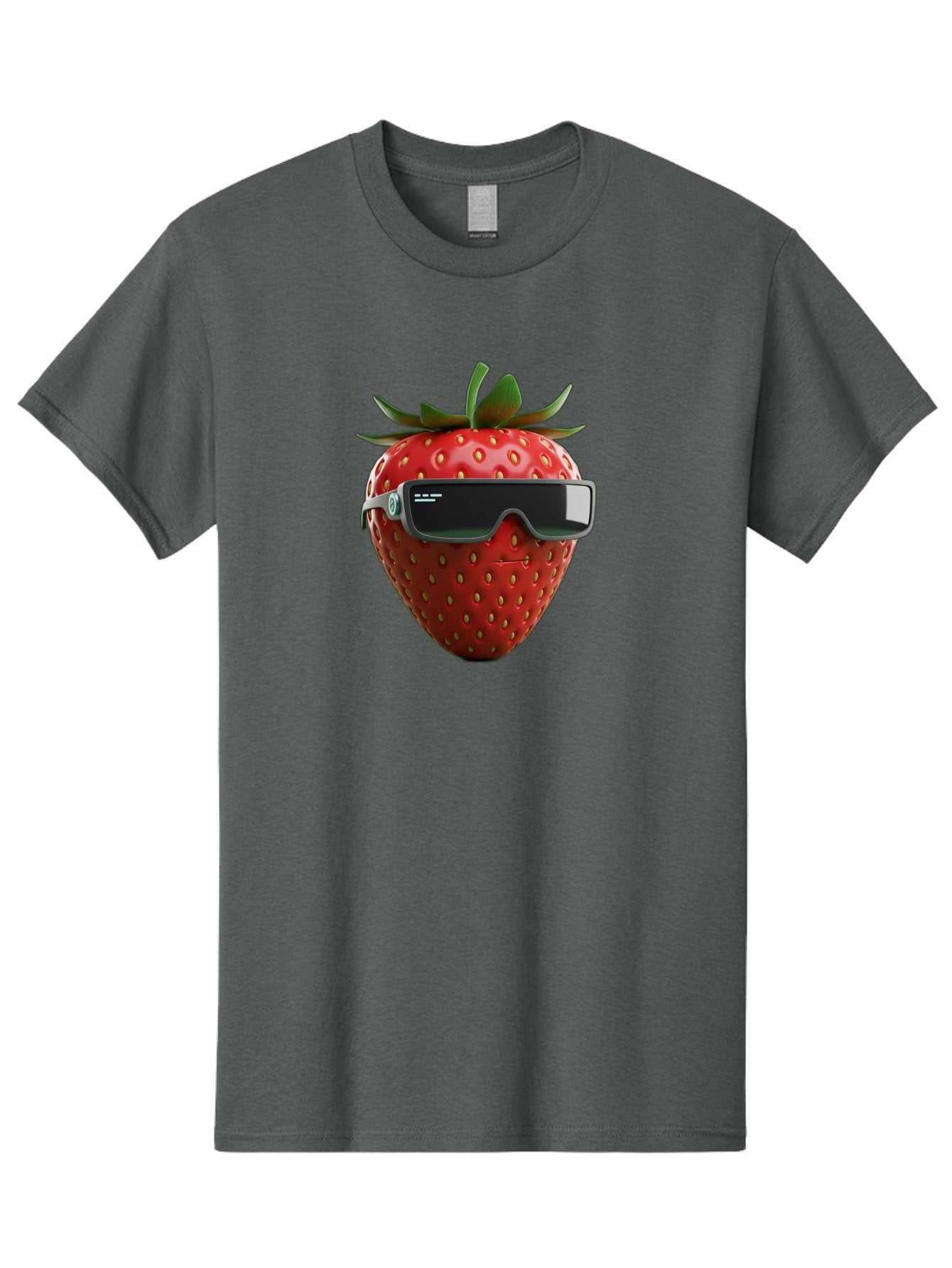 Strawberry-Virtual-Reality-Headset Men'S Graphic Tee, 100% Cotton, Comfortable Casual Summer Wear, Machine Washable, Strawberry Wearing Vr Headset, Futuristic Fruit, Virtual Reality, Augmented Reality, Tech-Savvy Strawberry, Innovative Design, Bac491 4