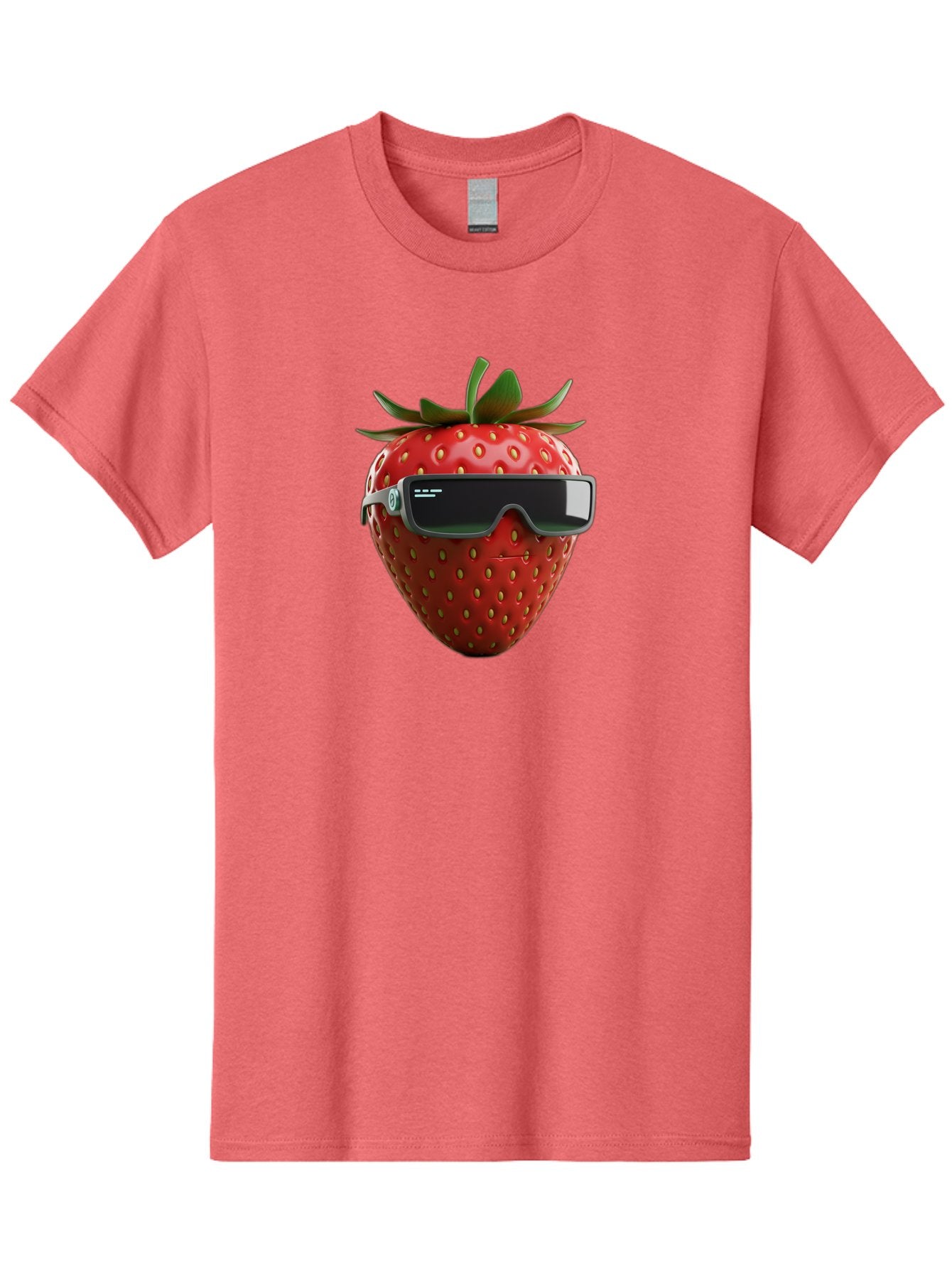 Strawberry-Virtual-Reality-Headset Men'S Graphic Tee, 100% Cotton, Comfortable Casual Summer Wear, Machine Washable, Strawberry Wearing Vr Headset, Futuristic Fruit, Virtual Reality, Augmented Reality, Tech-Savvy Strawberry, Innovative Design, Bac491 12