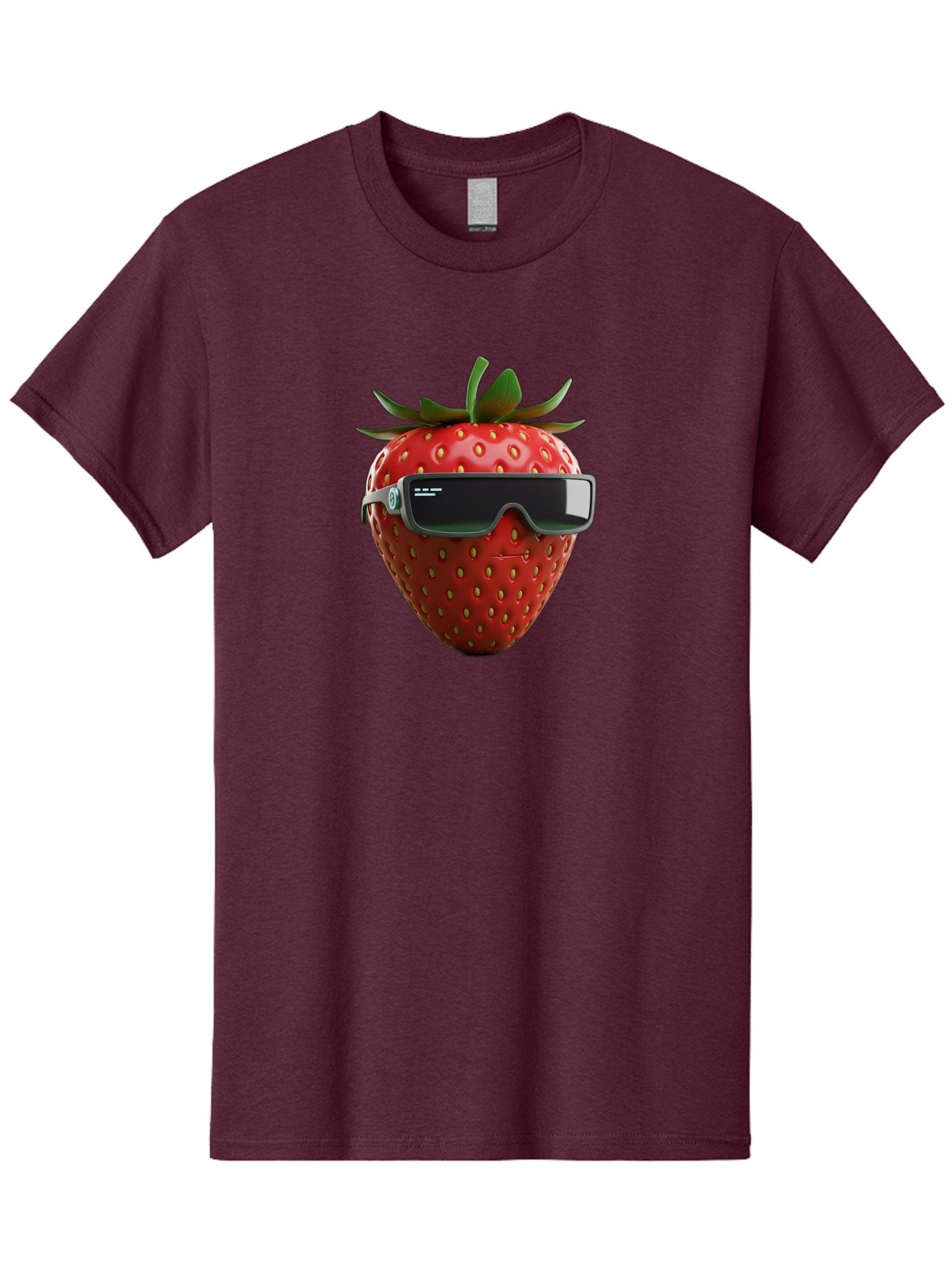 Strawberry-Virtual-Reality-Headset Men'S Graphic Tee, 100% Cotton, Comfortable Casual Summer Wear, Machine Washable, Strawberry Wearing Vr Headset, Futuristic Fruit, Virtual Reality, Augmented Reality, Tech-Savvy Strawberry, Innovative Design, Bac491 14
