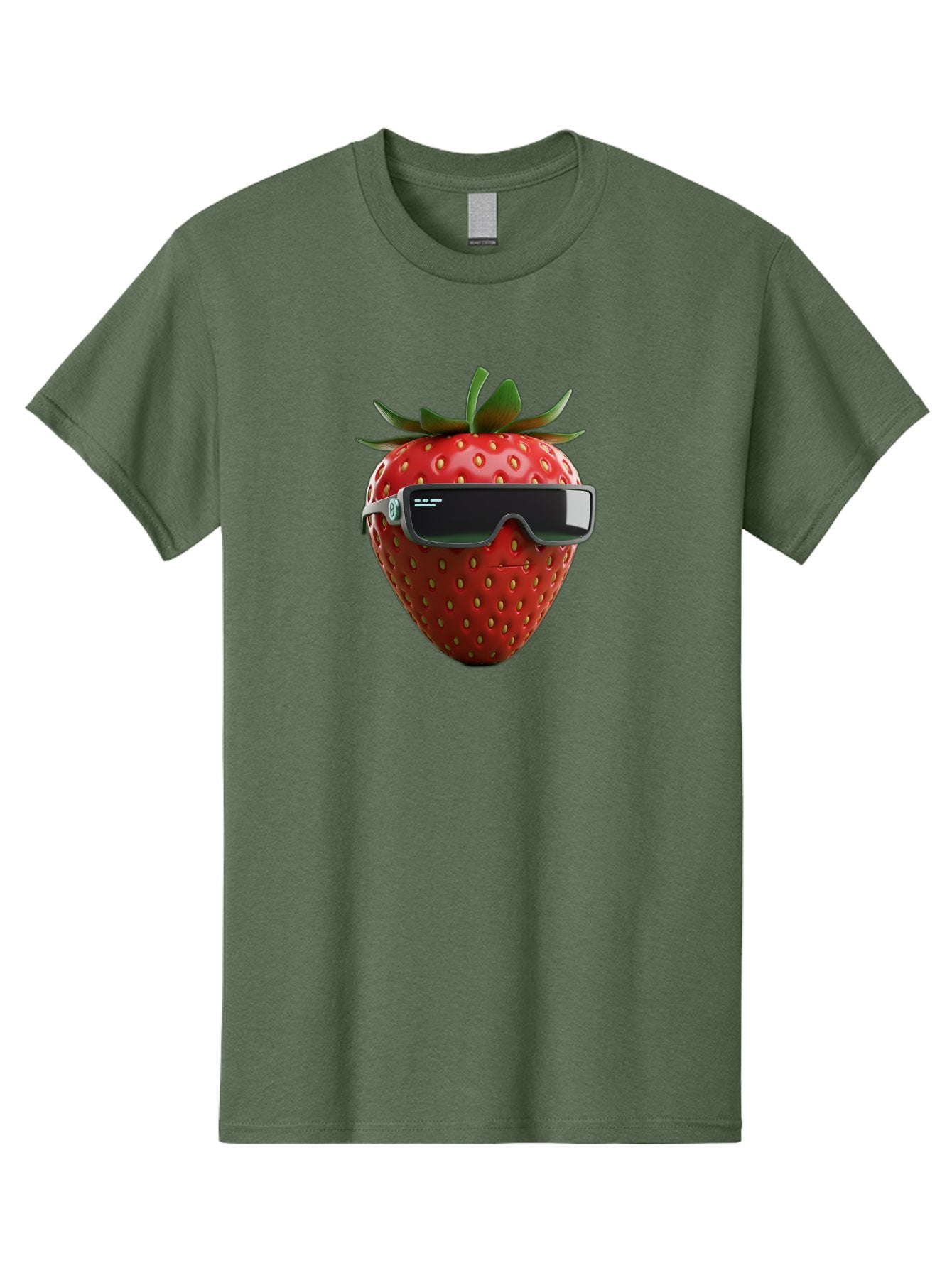 Strawberry-Virtual-Reality-Headset Men'S Graphic Tee, 100% Cotton, Comfortable Casual Summer Wear, Machine Washable, Strawberry Wearing Vr Headset, Futuristic Fruit, Virtual Reality, Augmented Reality, Tech-Savvy Strawberry, Innovative Design, Bac491 8