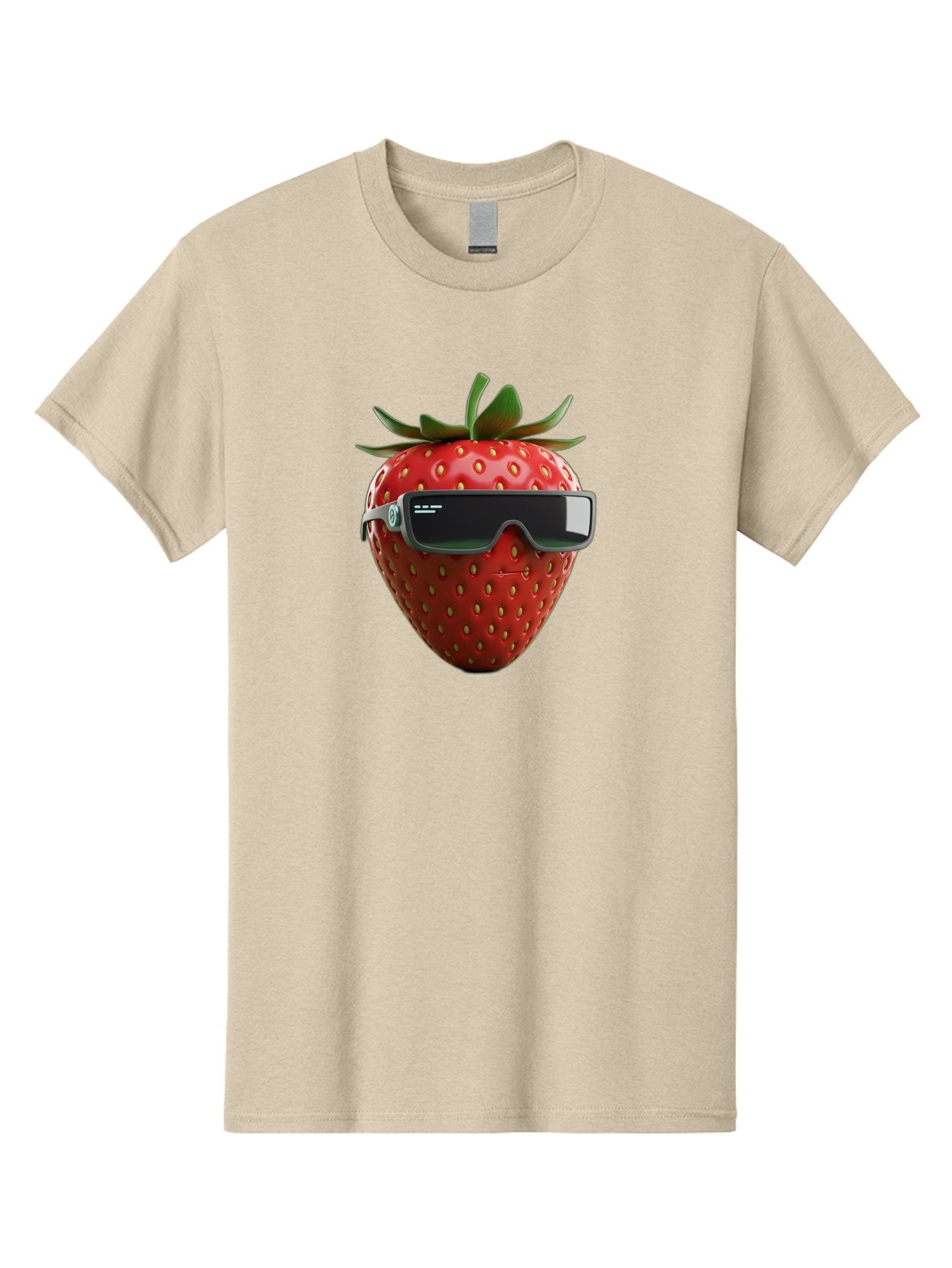 Strawberry-Virtual-Reality-Headset Men'S Graphic Tee, 100% Cotton, Comfortable Casual Summer Wear, Machine Washable, Strawberry Wearing Vr Headset, Futuristic Fruit, Virtual Reality, Augmented Reality, Tech-Savvy Strawberry, Innovative Design, Bac491 7