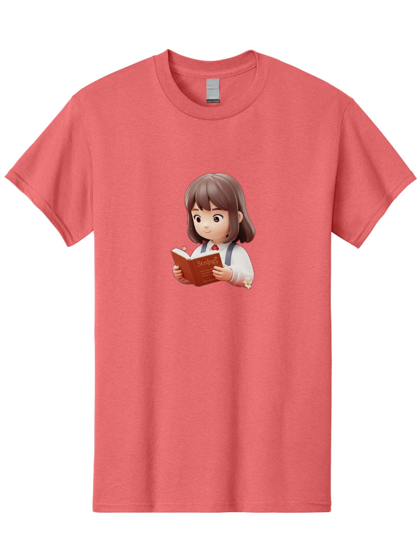 Student-Reading-Study Men'S Graphic Tee, 100% Cotton, Comfortable Casual Summer Wear, Machine Washable, Cartoon Girl Reading, Study Materials, Education Concept, Learning Resources, Student Character, Study Book, Knowledge Acquisition Bac496 5