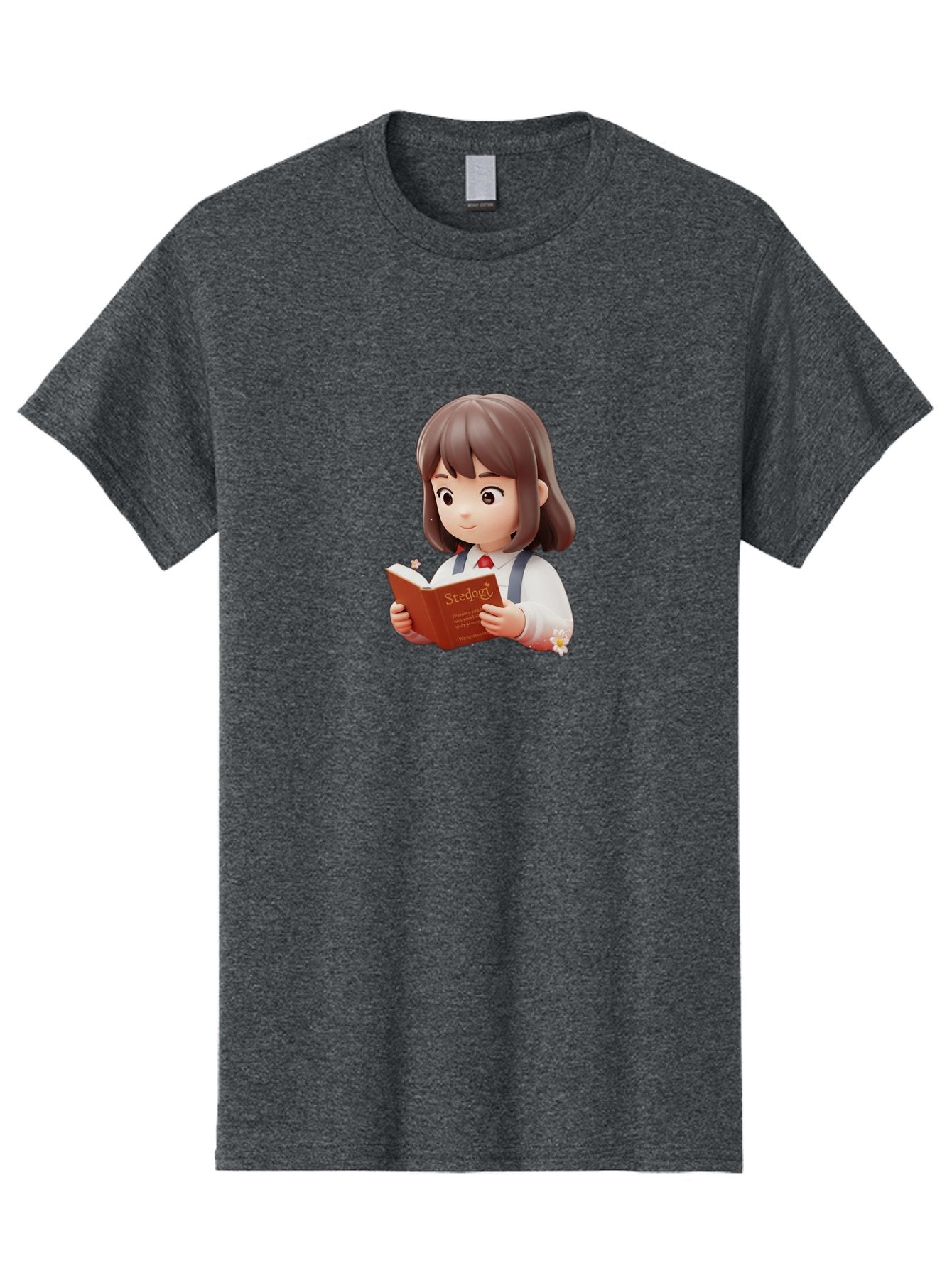 Student-Reading-Study Men'S Graphic Tee, 100% Cotton, Comfortable Casual Summer Wear, Machine Washable, Cartoon Girl Reading, Study Materials, Education Concept, Learning Resources, Student Character, Study Book, Knowledge Acquisition Bac496 6