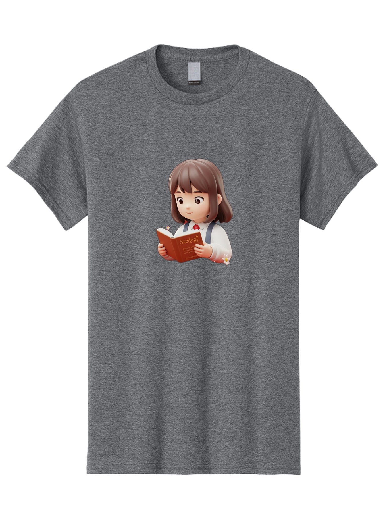 Student-Reading-Study Men'S Graphic Tee, 100% Cotton, Comfortable Casual Summer Wear, Machine Washable, Cartoon Girl Reading, Study Materials, Education Concept, Learning Resources, Student Character, Study Book, Knowledge Acquisition Bac496 9