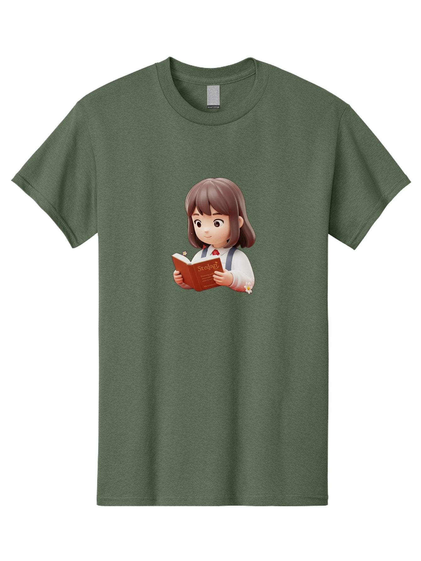 Student-Reading-Study Men'S Graphic Tee, 100% Cotton, Comfortable Casual Summer Wear, Machine Washable, Cartoon Girl Reading, Study Materials, Education Concept, Learning Resources, Student Character, Study Book, Knowledge Acquisition Bac496 10
