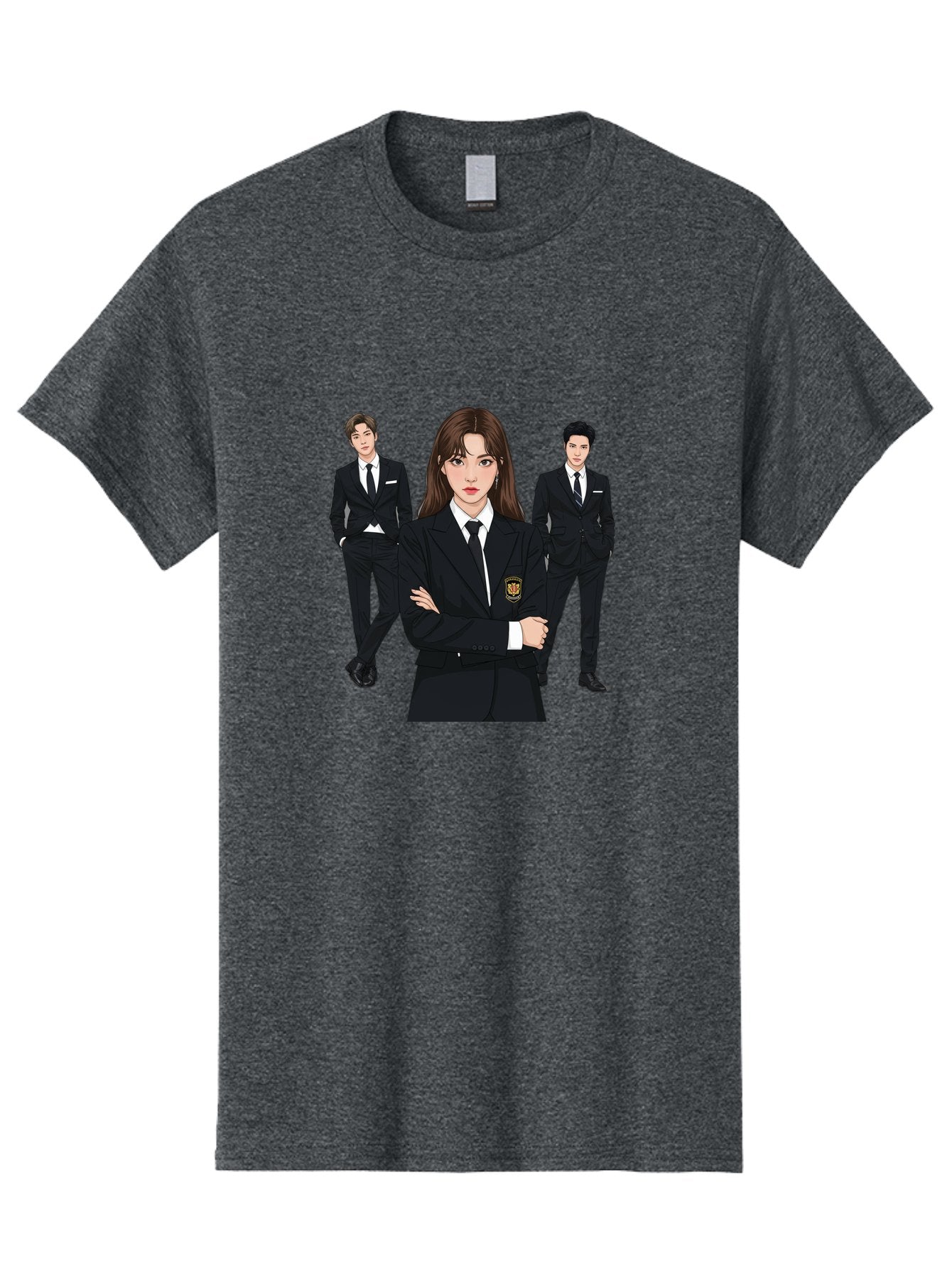 Students-In-Uniform Men'S Graphic Tee, 100% Cotton, Comfortable Casual Summer Wear, Machine Washable, K-Pop Inspired Fashion, Korean Drama Characters, High School Uniforms, Confident Female Lead, Male Supporting Characters, Stylish Outfits, Bac497 5
