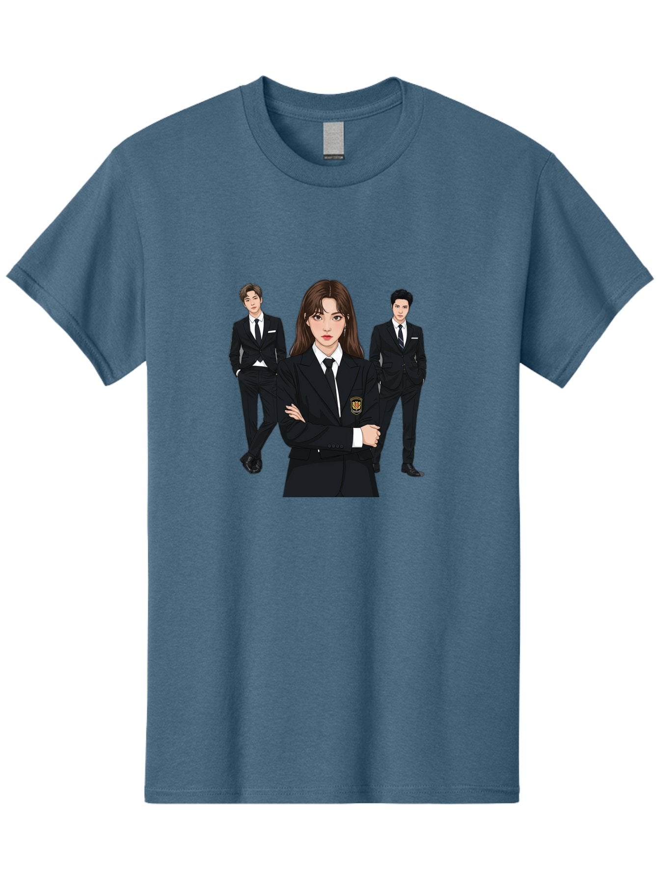 Students-In-Uniform Men'S Graphic Tee, 100% Cotton, Comfortable Casual Summer Wear, Machine Washable, K-Pop Inspired Fashion, Korean Drama Characters, High School Uniforms, Confident Female Lead, Male Supporting Characters, Stylish Outfits, Bac497 9