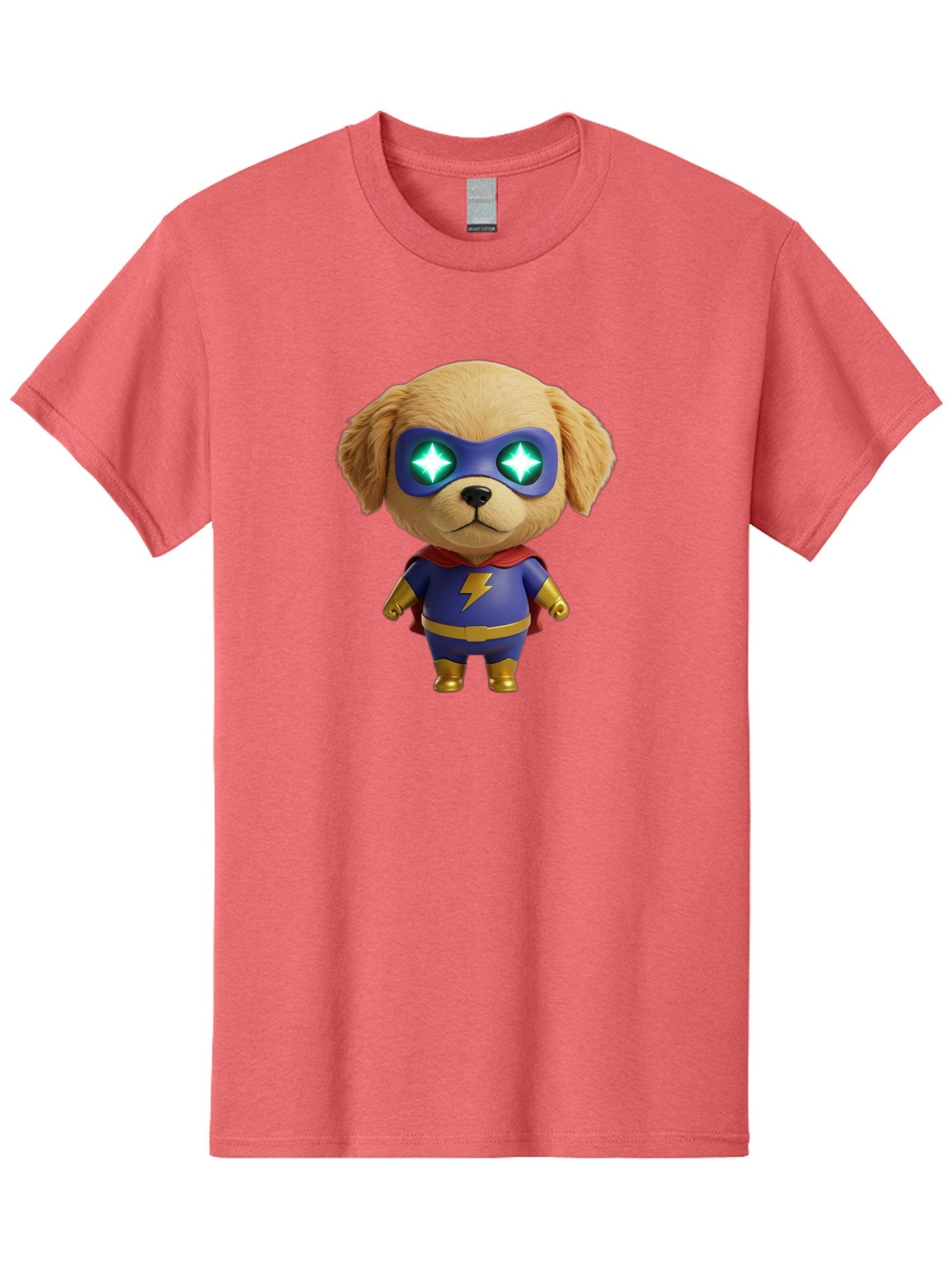 Super-Puppy Men'S Graphic Tee, 100% Cotton, Comfortable Casual Summer Wear, Machine Washable, Superhero Dog, Cartoon Character, Puppy Wearing Mask, Superhero Costume, Puppy With Cape, Dog With Lightning Bolt, Cute Puppy, Digital Illustration, Bac502 9