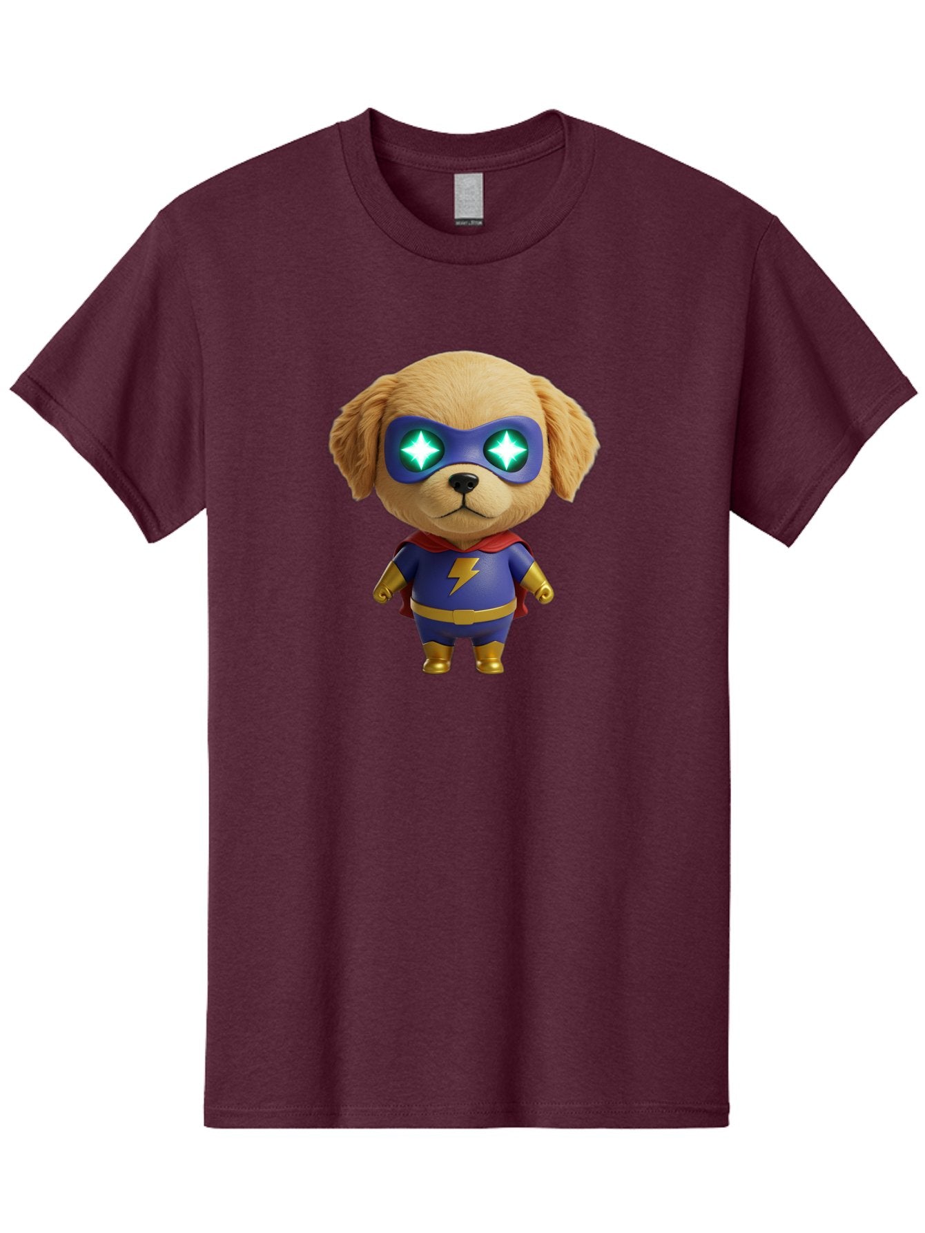 Super-Puppy Men'S Graphic Tee, 100% Cotton, Comfortable Casual Summer Wear, Machine Washable, Superhero Dog, Cartoon Character, Puppy Wearing Mask, Superhero Costume, Puppy With Cape, Dog With Lightning Bolt, Cute Puppy, Digital Illustration, Bac502 12