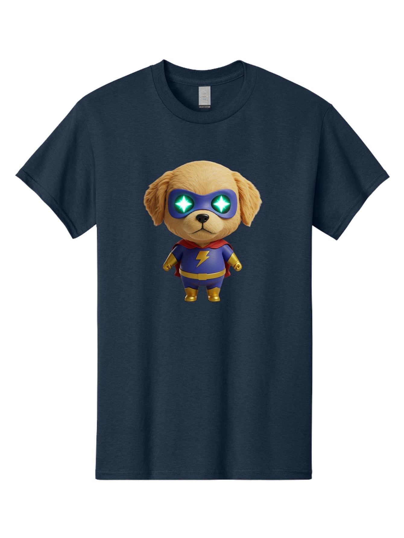 Super-Puppy Men'S Graphic Tee, 100% Cotton, Comfortable Casual Summer Wear, Machine Washable, Superhero Dog, Cartoon Character, Puppy Wearing Mask, Superhero Costume, Puppy With Cape, Dog With Lightning Bolt, Cute Puppy, Digital Illustration, Bac502 11