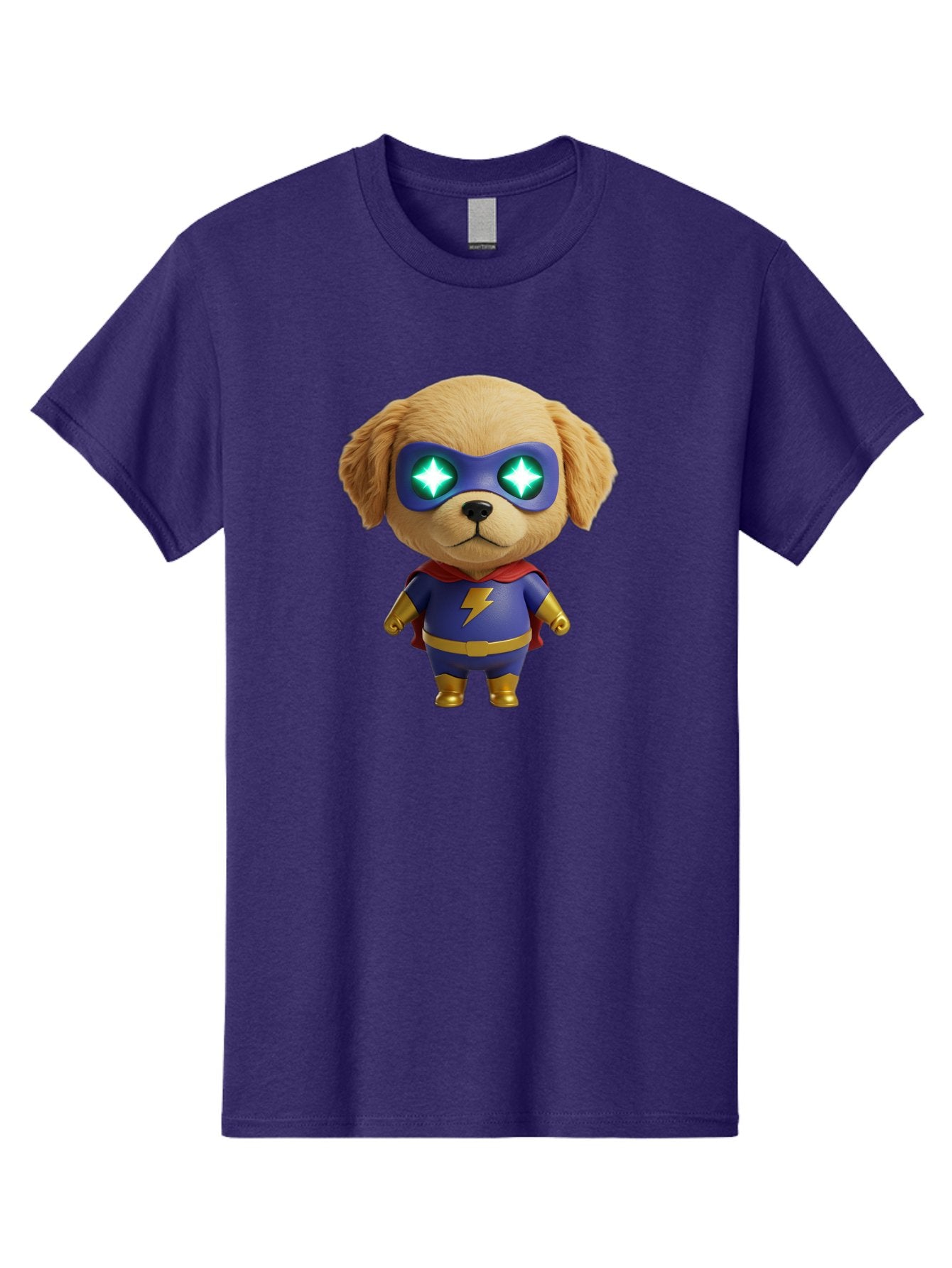 Super-Puppy Men'S Graphic Tee, 100% Cotton, Comfortable Casual Summer Wear, Machine Washable, Superhero Dog, Cartoon Character, Puppy Wearing Mask, Superhero Costume, Puppy With Cape, Dog With Lightning Bolt, Cute Puppy, Digital Illustration, Bac502 6