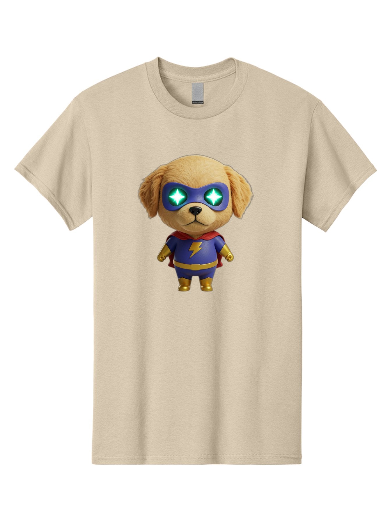 Super-Puppy Men'S Graphic Tee, 100% Cotton, Comfortable Casual Summer Wear, Machine Washable, Superhero Dog, Cartoon Character, Puppy Wearing Mask, Superhero Costume, Puppy With Cape, Dog With Lightning Bolt, Cute Puppy, Digital Illustration, Bac502 14