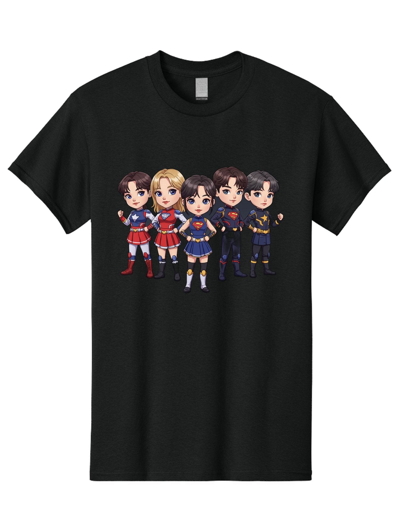 Superheroes Men'S Graphic Tee, 100% Cotton, Comfortable Casual Summer Wear, Machine Washable, Cartoon Superheroes, Superhero Team, Dc Characters, Wonder Woman, Supergirl, Superman, Costume Design, Superhero Costumes, Comic Book Style, Bac504 7