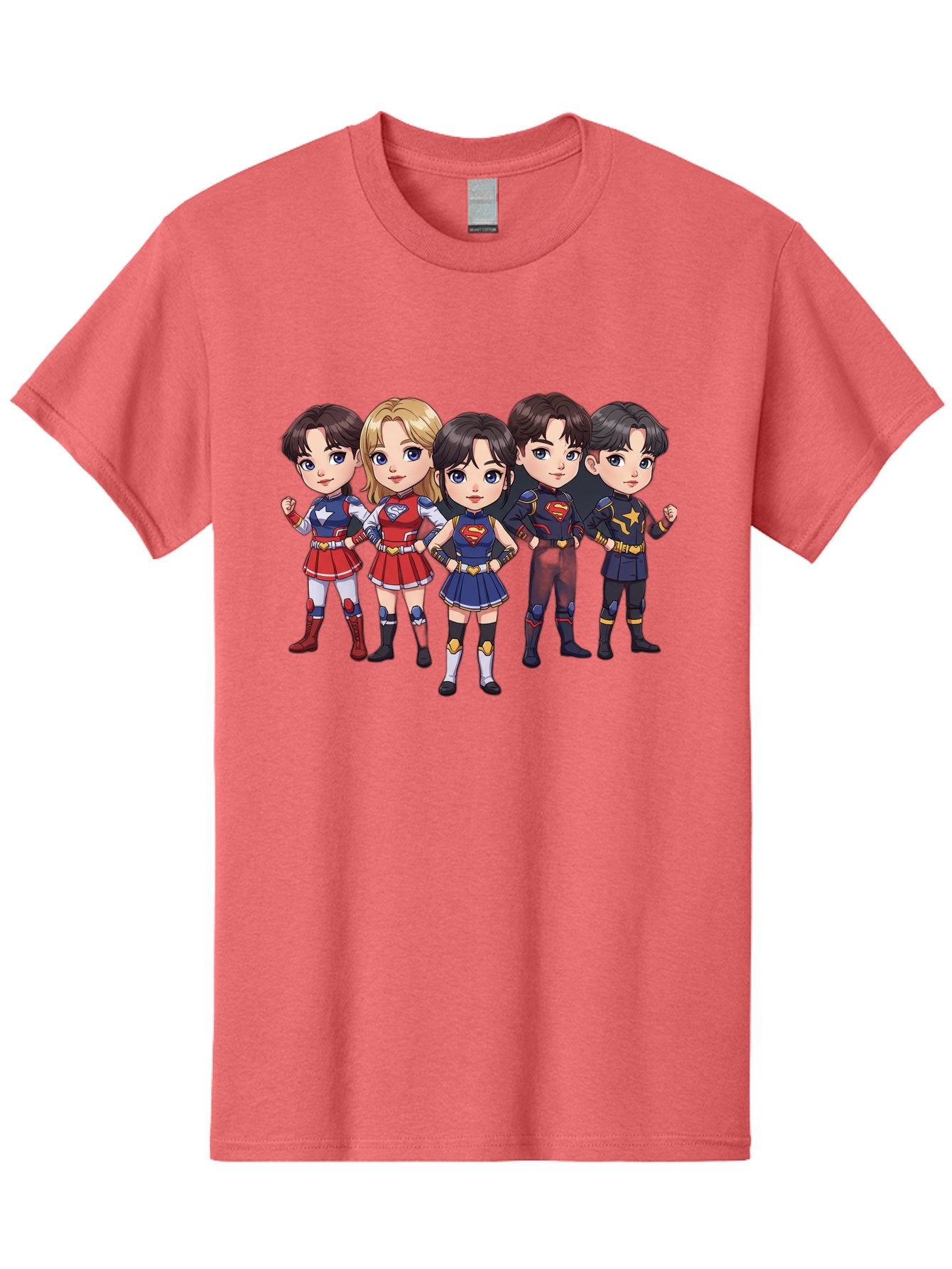 Superheroes Men'S Graphic Tee, 100% Cotton, Comfortable Casual Summer Wear, Machine Washable, Cartoon Superheroes, Superhero Team, Dc Characters, Wonder Woman, Supergirl, Superman, Costume Design, Superhero Costumes, Comic Book Style, Bac504 6