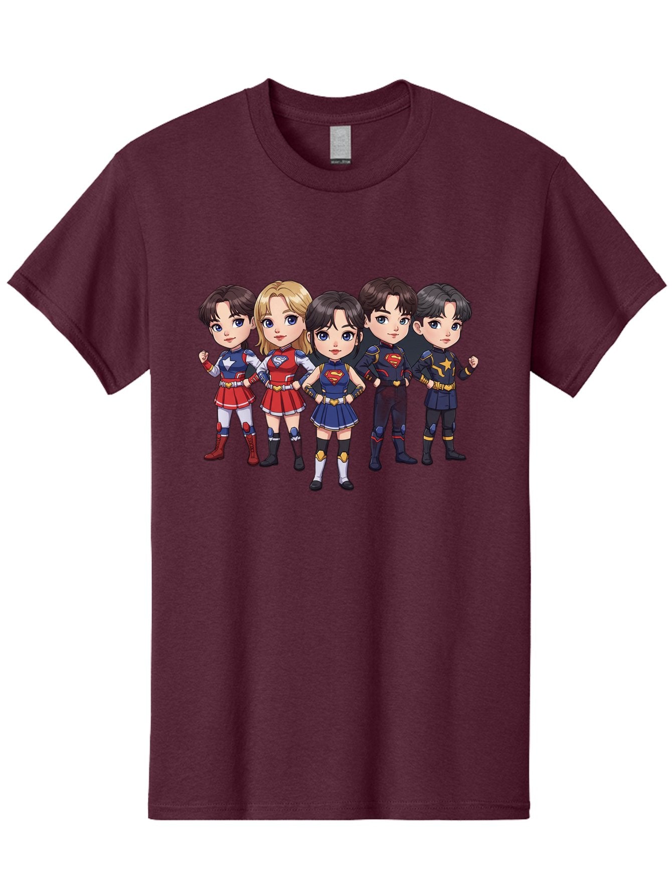 Superheroes Men'S Graphic Tee, 100% Cotton, Comfortable Casual Summer Wear, Machine Washable, Cartoon Superheroes, Superhero Team, Dc Characters, Wonder Woman, Supergirl, Superman, Costume Design, Superhero Costumes, Comic Book Style, Bac504 8