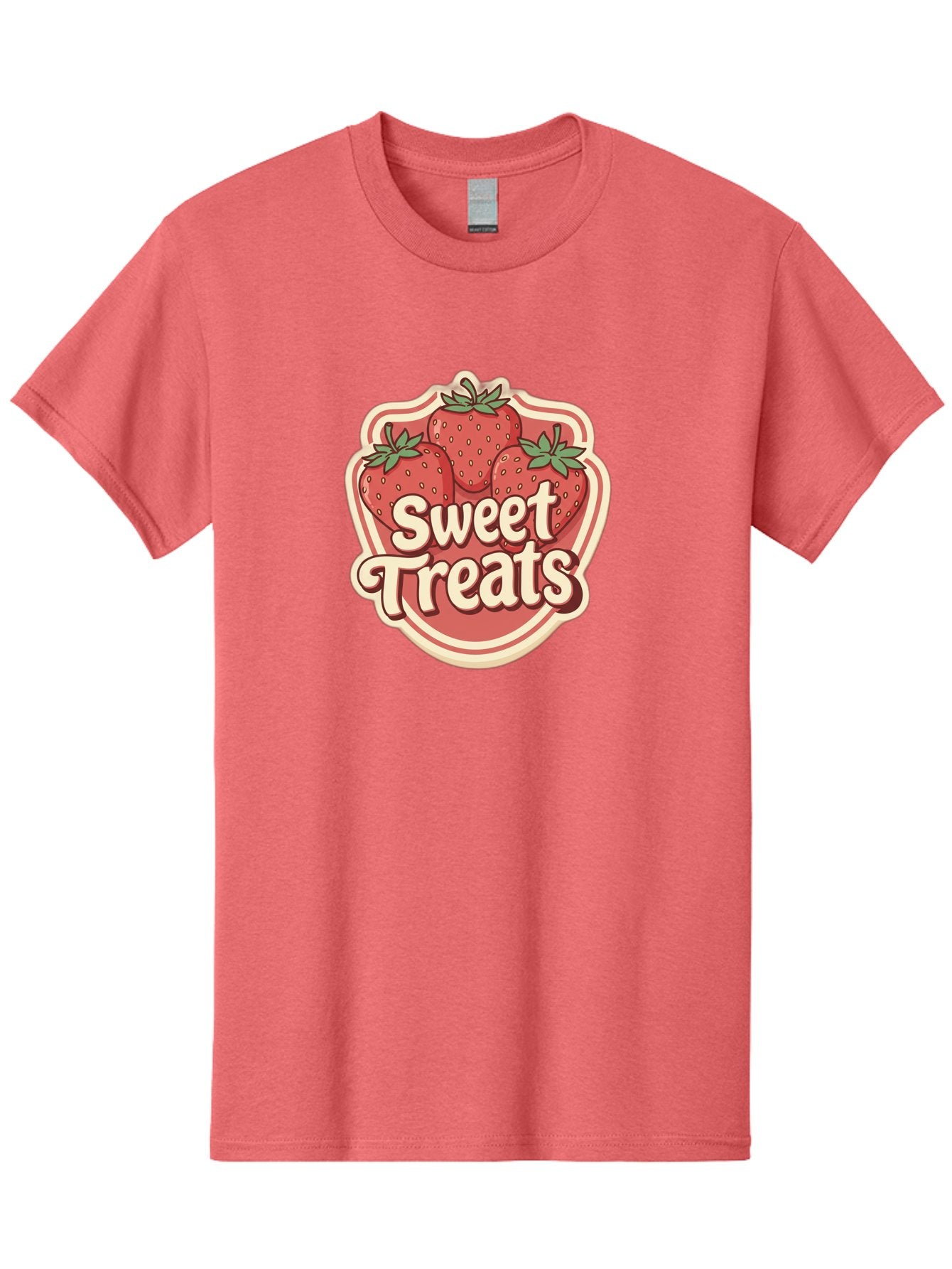 Sweet-Treats Men'S Graphic Tee, 100% Cotton, Comfortable Casual Summer Wear, Machine Washable, Strawberry Dessert, Sweet Treats, Fruit Illustration, Cartoon Style, Dessert Logo, Strawberries, Yummy Treats, Tasty Desserts, Fruit Logo Bac507 4