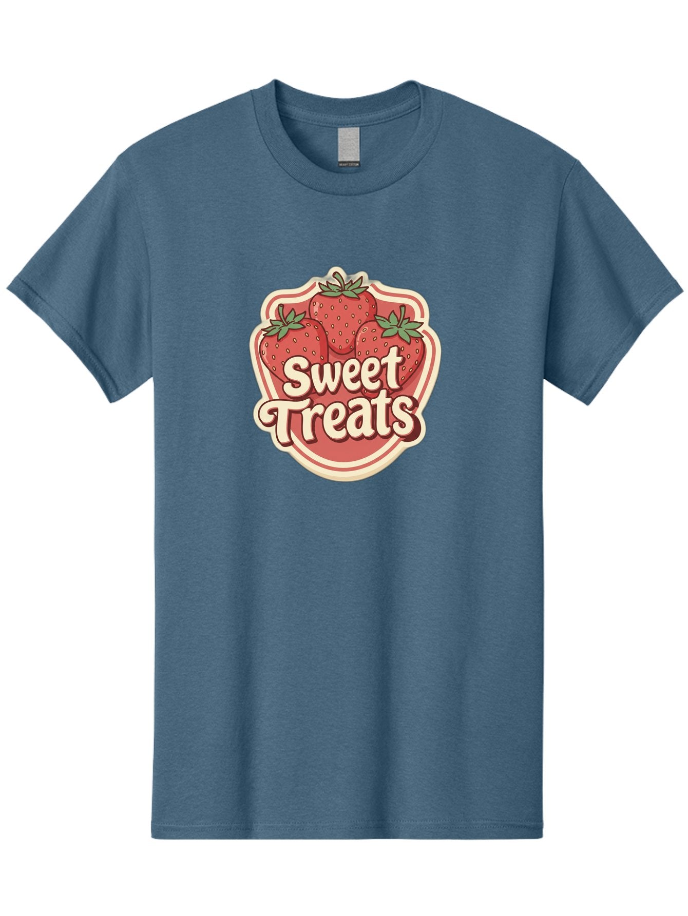 Sweet-Treats Men'S Graphic Tee, 100% Cotton, Comfortable Casual Summer Wear, Machine Washable, Strawberry Dessert, Sweet Treats, Fruit Illustration, Cartoon Style, Dessert Logo, Strawberries, Yummy Treats, Tasty Desserts, Fruit Logo Bac507 6