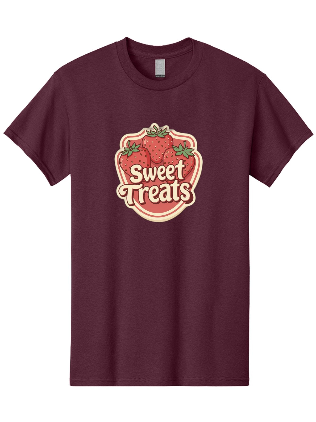 Sweet-Treats Men'S Graphic Tee, 100% Cotton, Comfortable Casual Summer Wear, Machine Washable, Strawberry Dessert, Sweet Treats, Fruit Illustration, Cartoon Style, Dessert Logo, Strawberries, Yummy Treats, Tasty Desserts, Fruit Logo Bac507 8